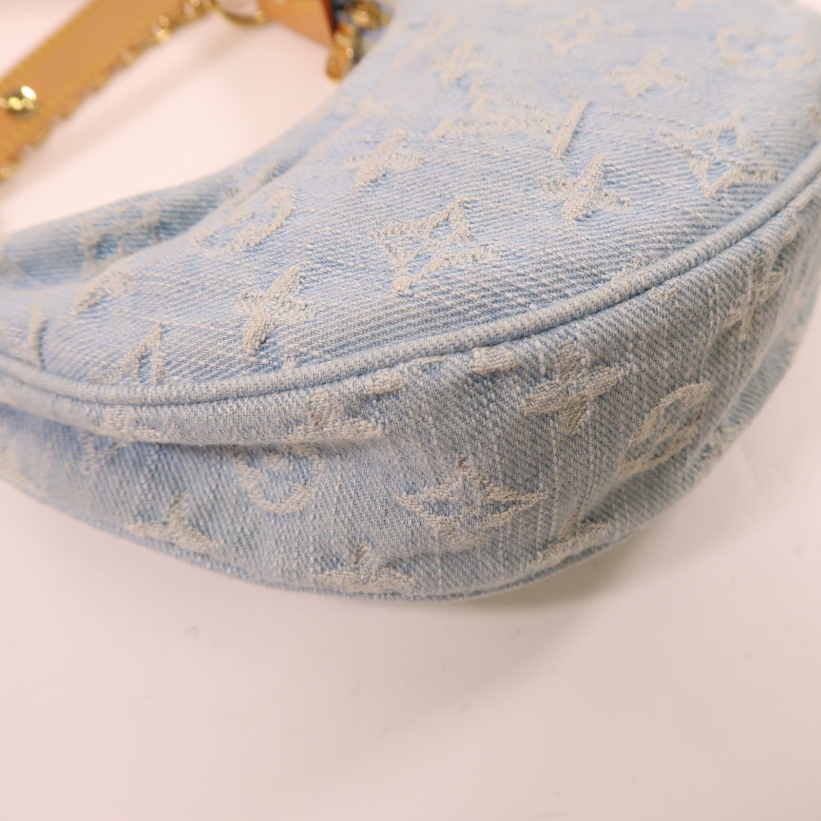 LOUIS VUITTON LV GHW Denim Loop Shoulder Bag M24846 Denim Blue