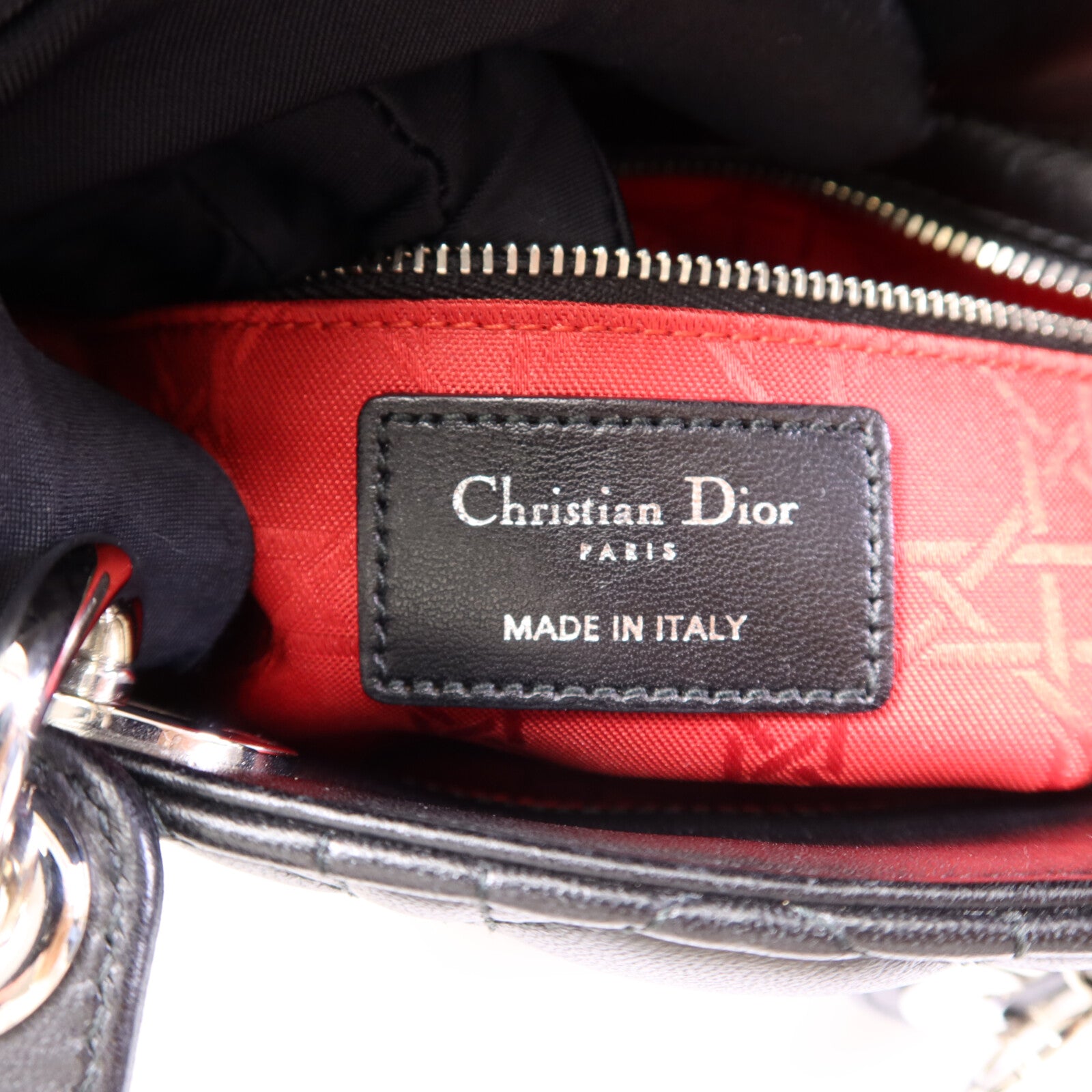 Dior 羊皮皮革Lady Dior銀扣手挽肩背兩用袋