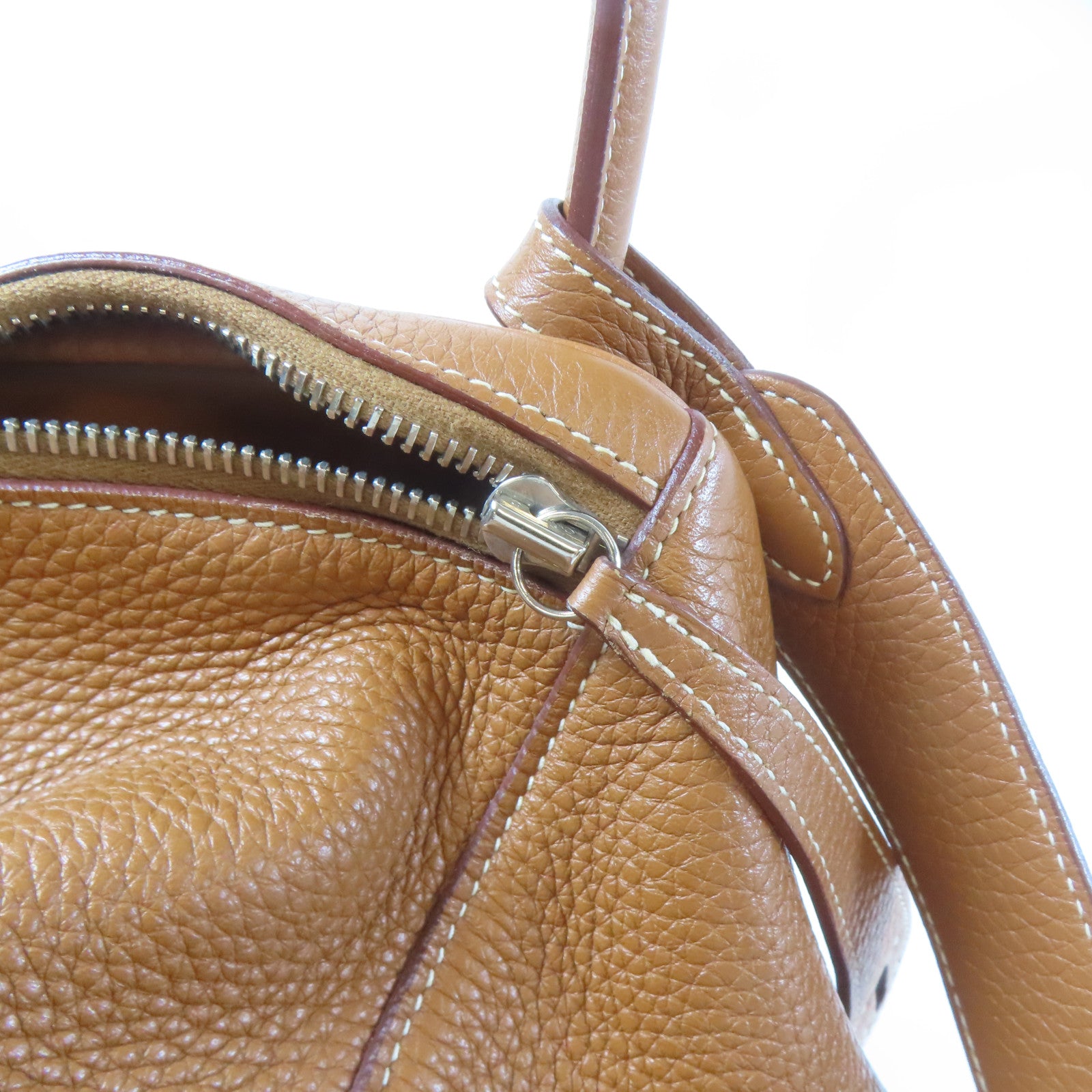 HERMES 【激減優惠】Togo皮革Lindy 30銀扣肩背袋啡色