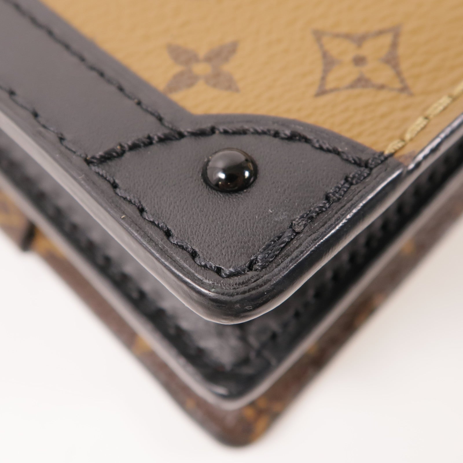 LOUIS VUITTON LV GHW Trunk Clutch Shoulder Bag M43596 Monogram Reverse Brown