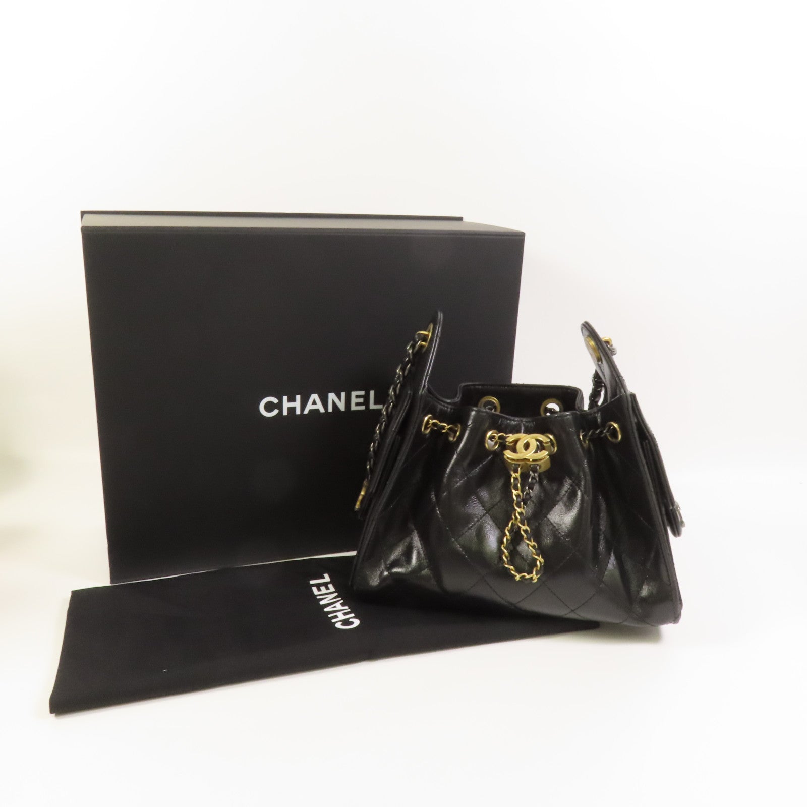 CHANEL 牛皮皮革Chanel 25 Mini金扣鏈帶肩背袋