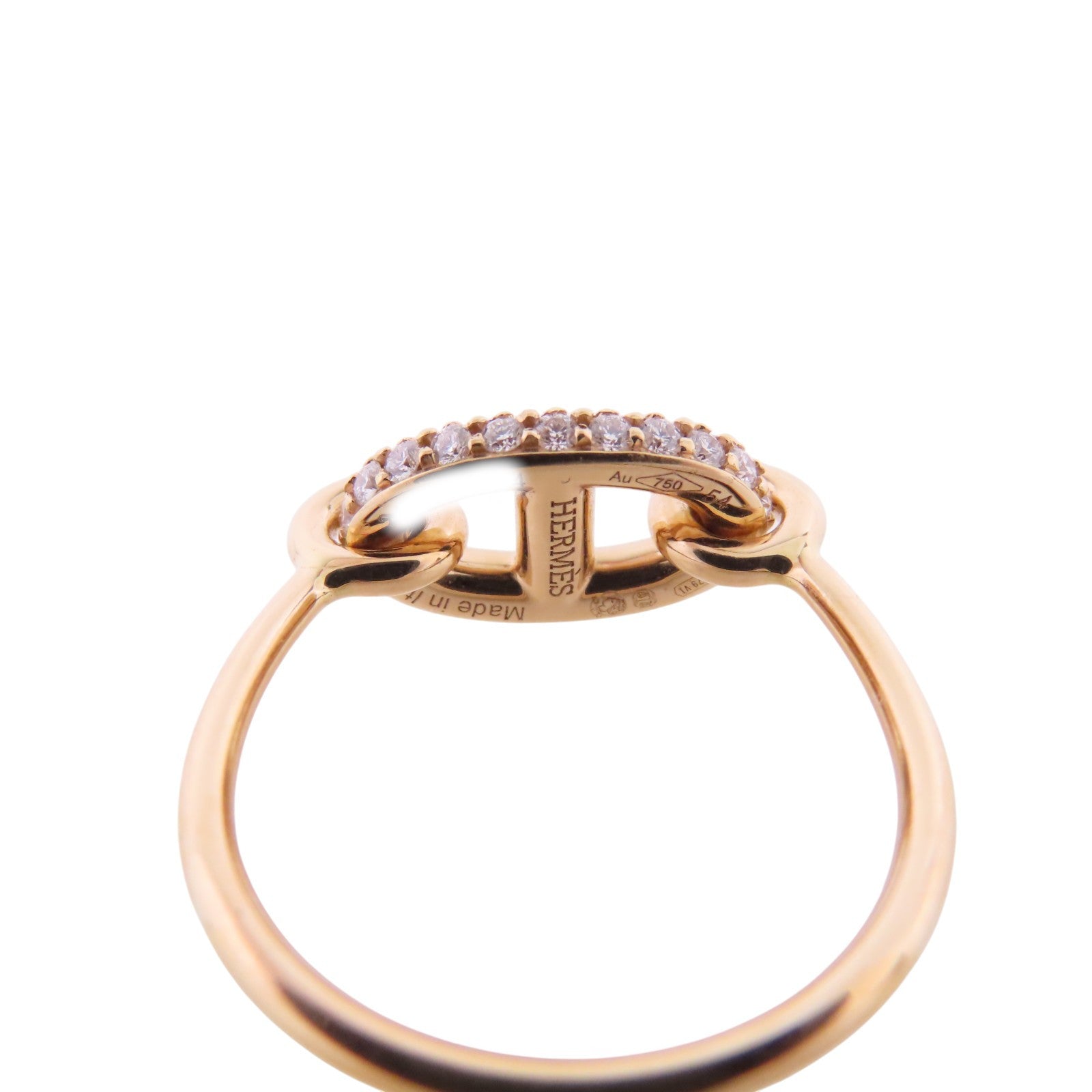 HERMES 18K玫瑰金Farandole Diamond Ring鑽石戒指#54/US#6.75