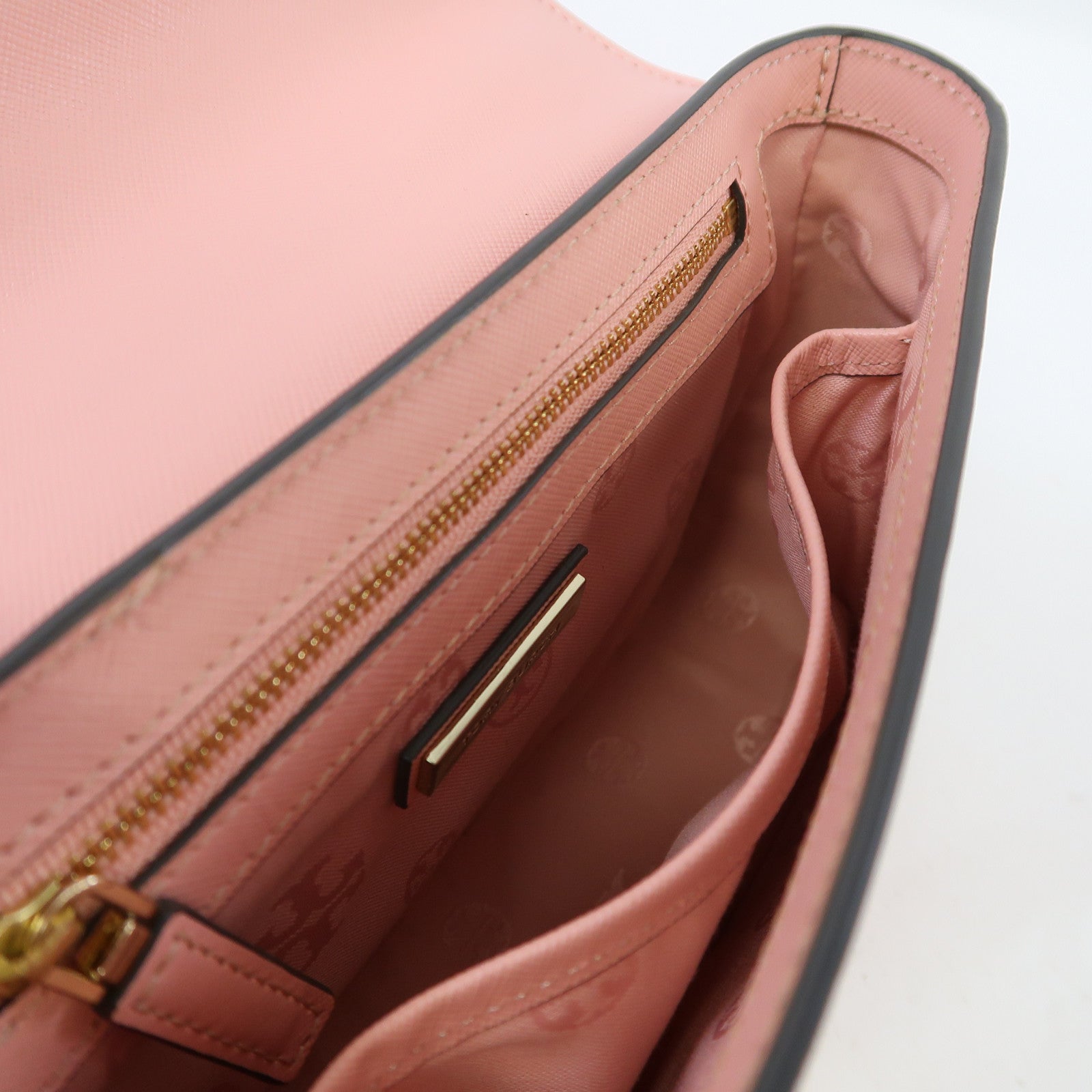 Tory Burch 牛皮皮革Chain Shoulder金扣鏈帶肩背袋粉紅色