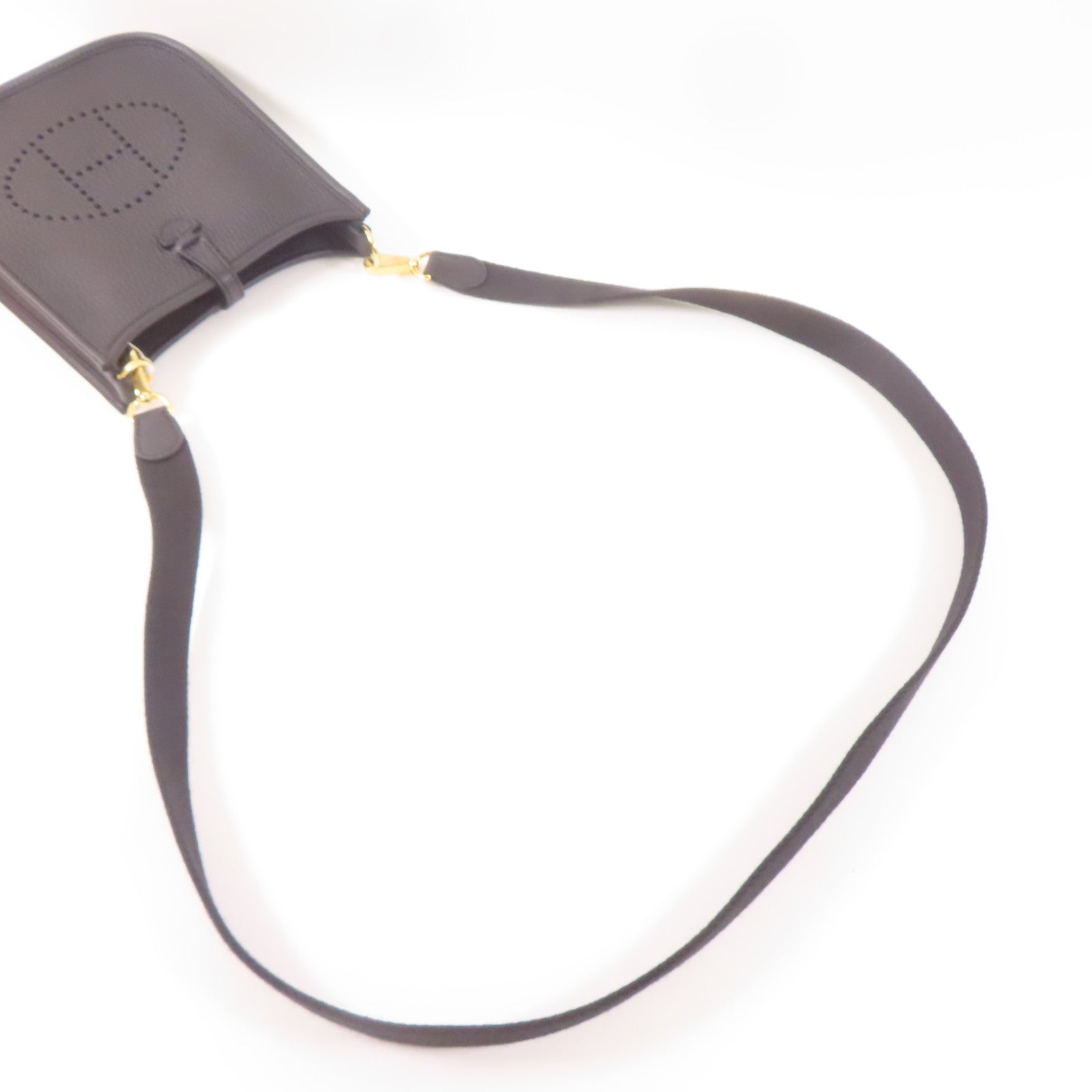 HERMES 皮革Evelyne TPM金扣肩背袋黑色