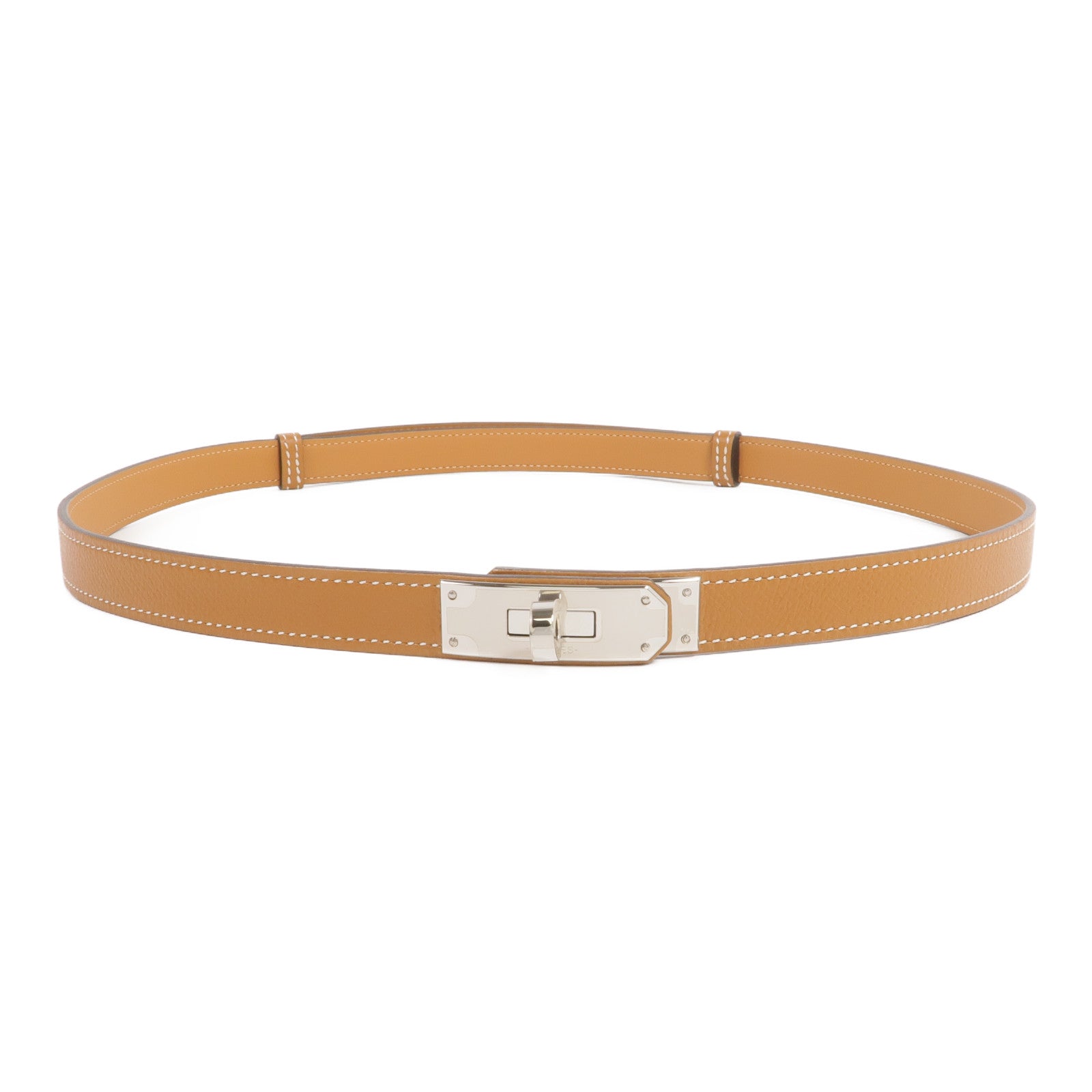 HERMES Epsom皮革Kelly Belt銀扣皮帶