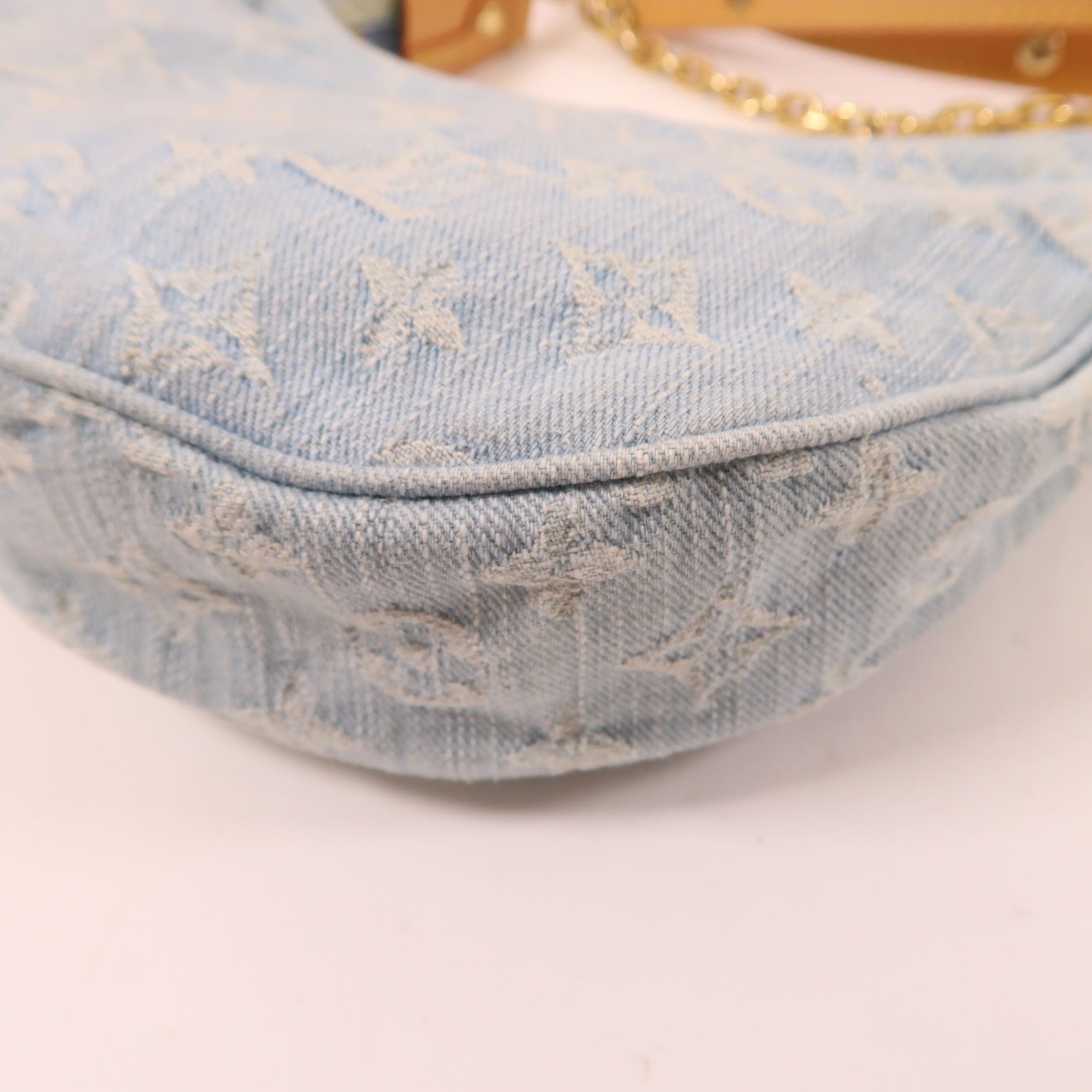 LOUIS VUITTON LV GHW Denim Loop Shoulder Bag M24846 Denim Blue