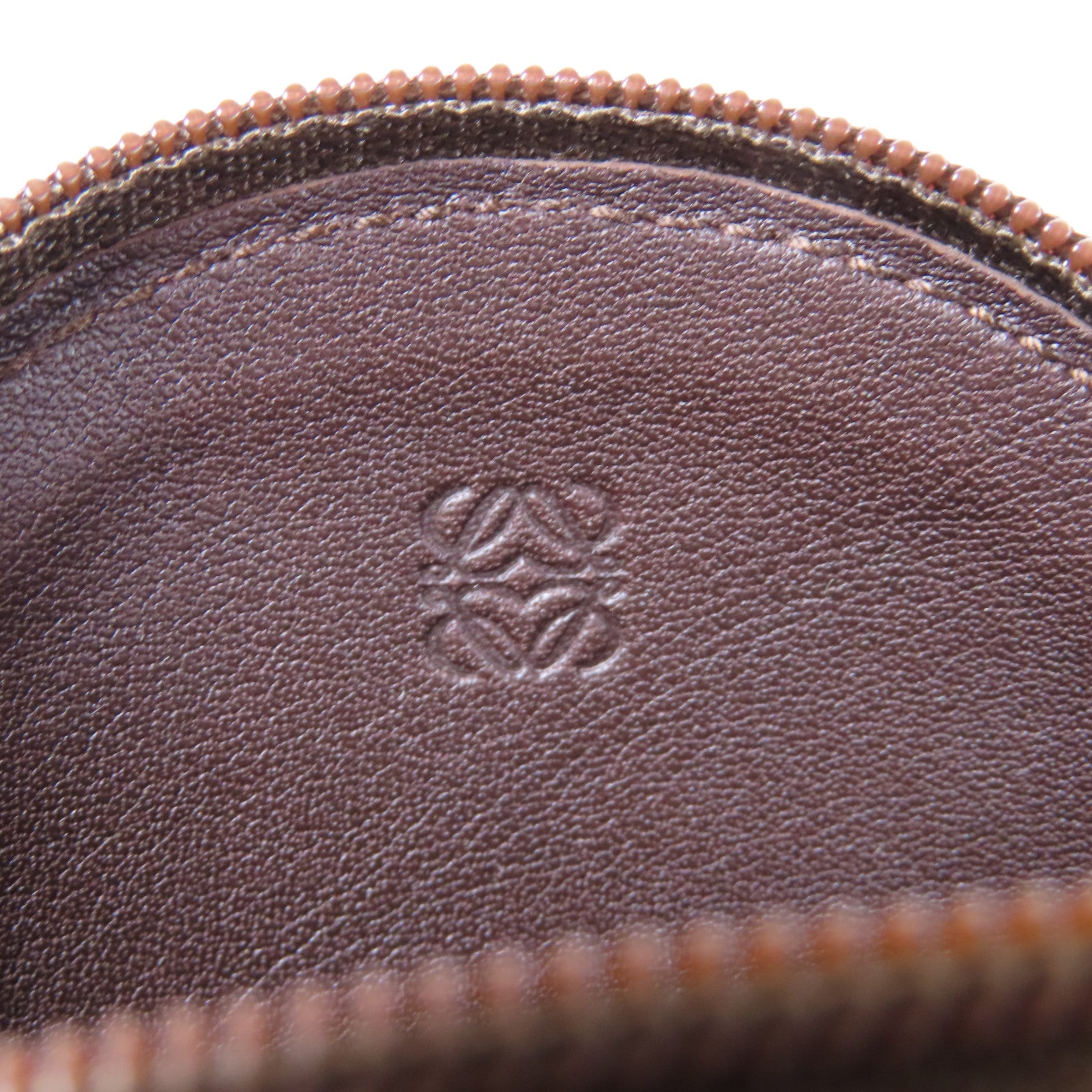 LOEWE 牛皮皮革Coin Case金扣零錢包啡色