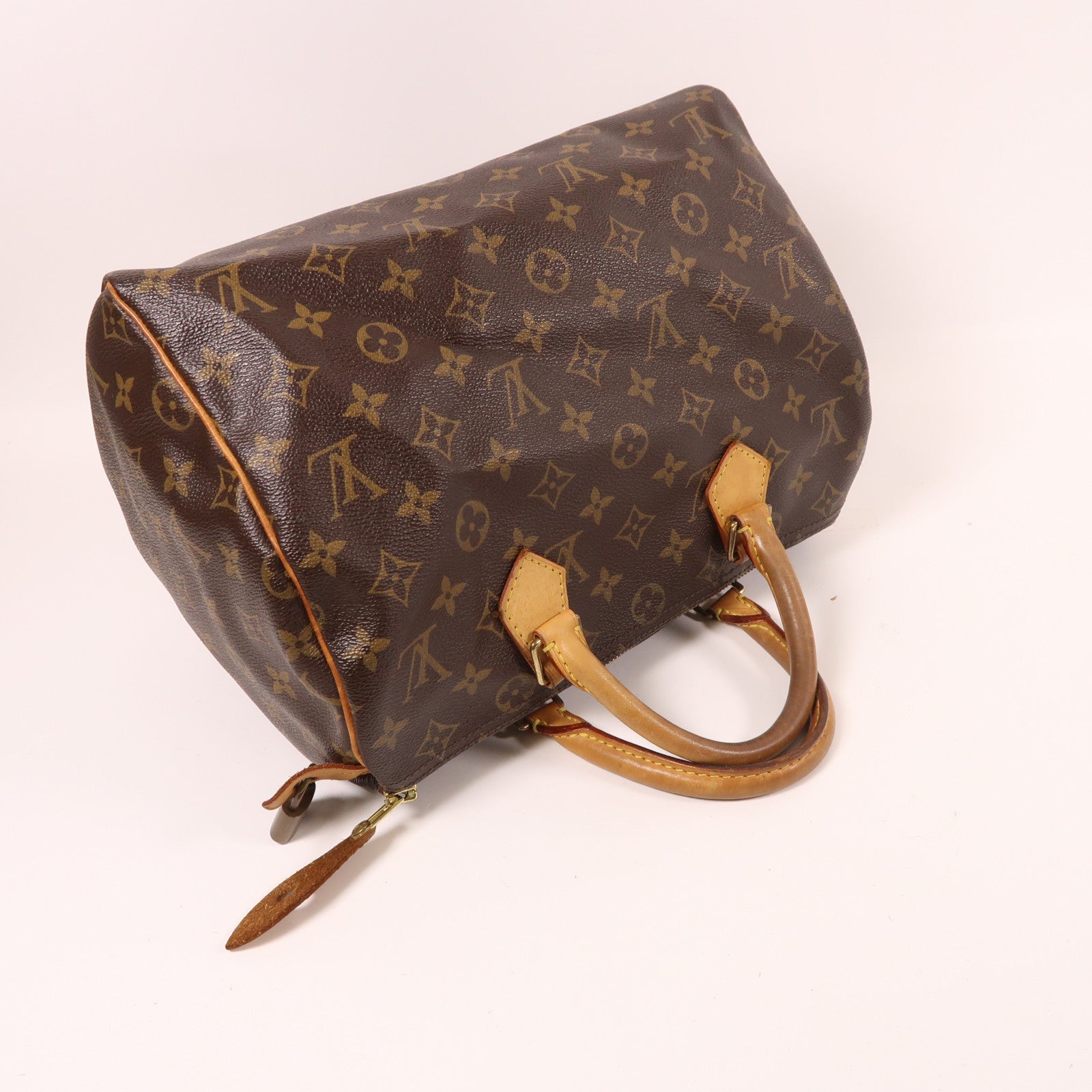 LOUIS VUITTON Monogram Speedy 30金扣手挽袋棕色