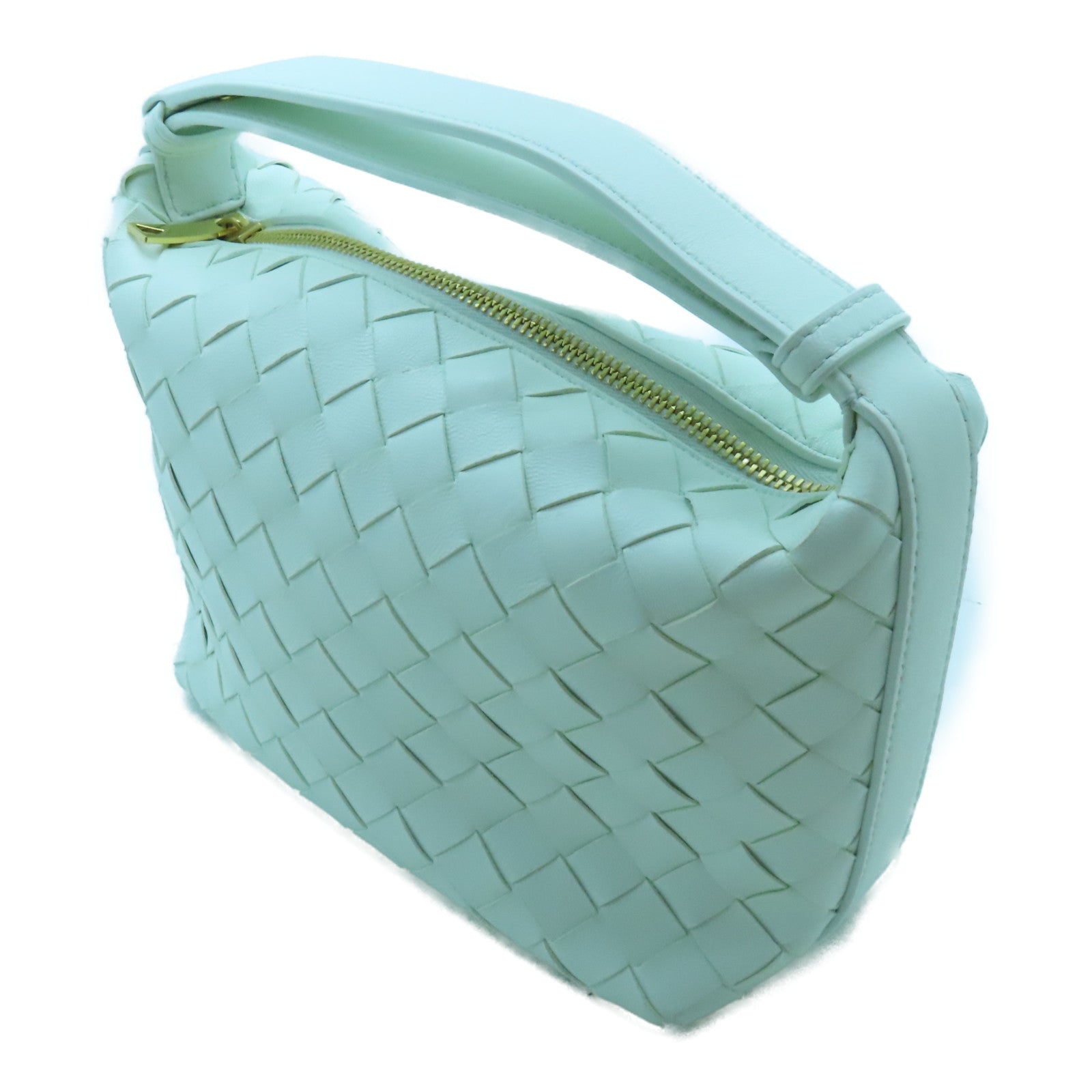 BOTTEGA VENETA 牛皮皮革Mini Wallace金扣肩背袋綠色
