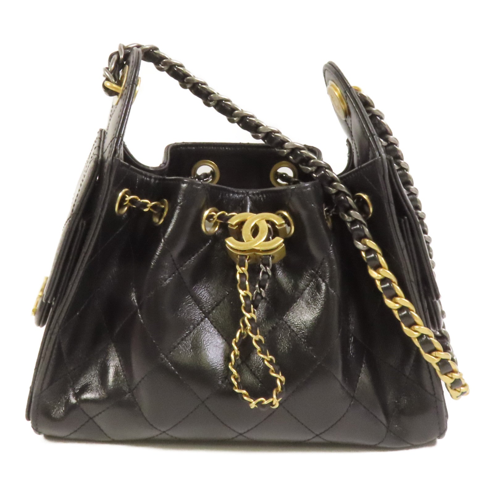 CHANEL 牛皮皮革Chanel 25 Mini金扣鏈帶肩背袋