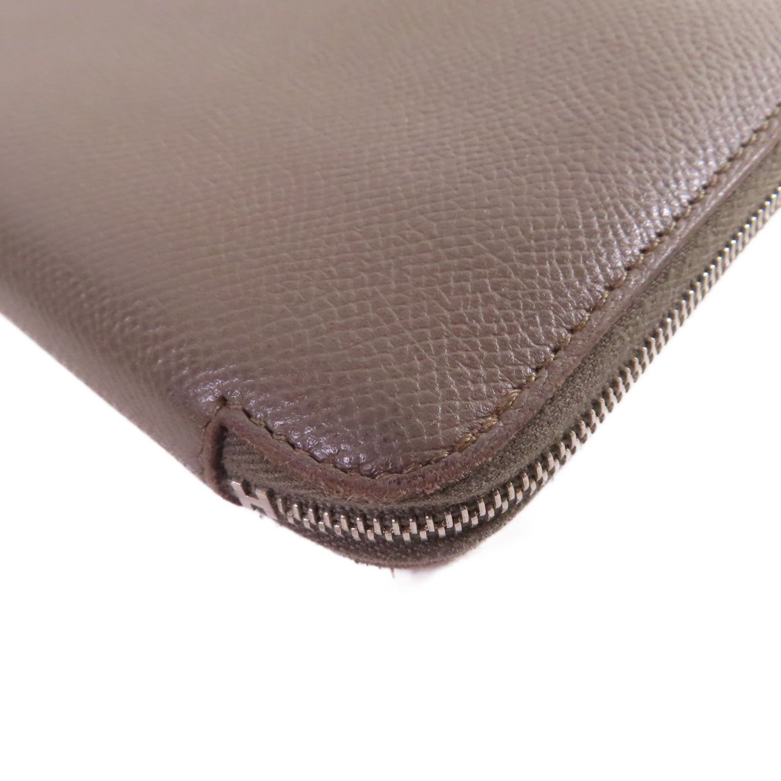 HERMES 【激減優惠】Epsom皮革Azap Classic Zipper Long Wallet銀扣拉鏈長錢包灰色