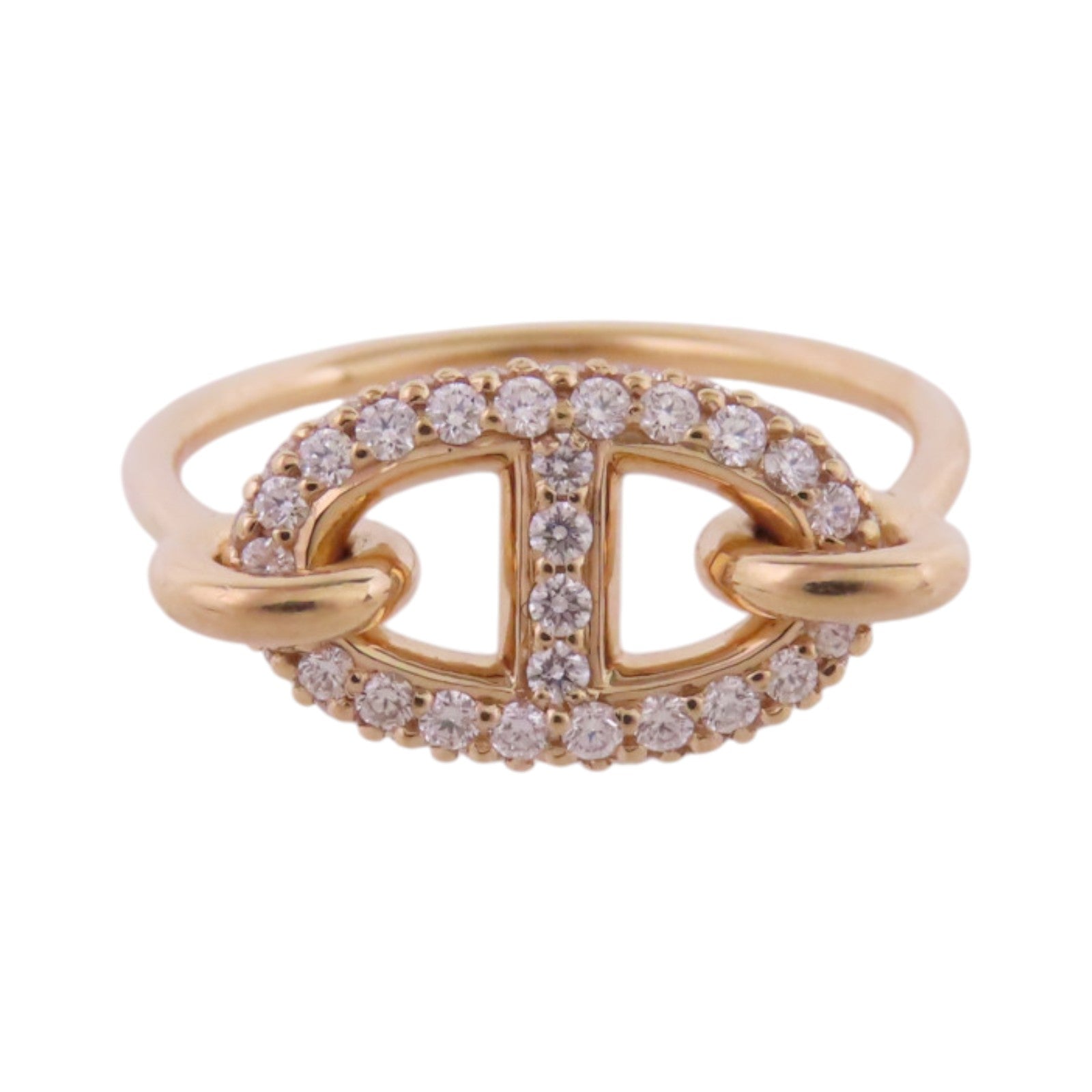 HERMES 18K玫瑰金Farandole Diamond Ring鑽石戒指#54/US#6.75