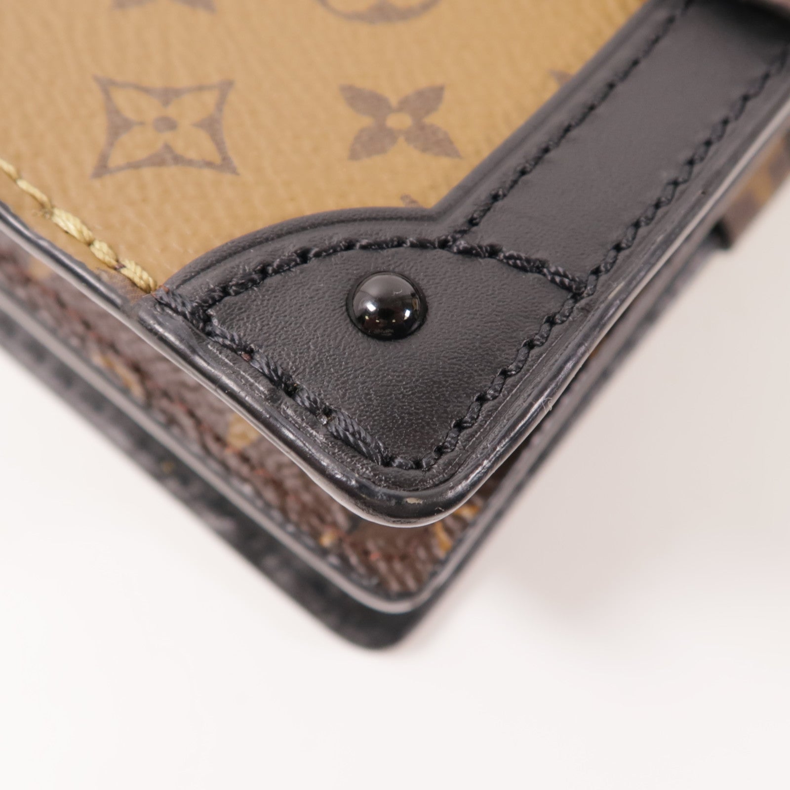 LOUIS VUITTON LV GHW Trunk Clutch Shoulder Bag M43596 Monogram Reverse Brown