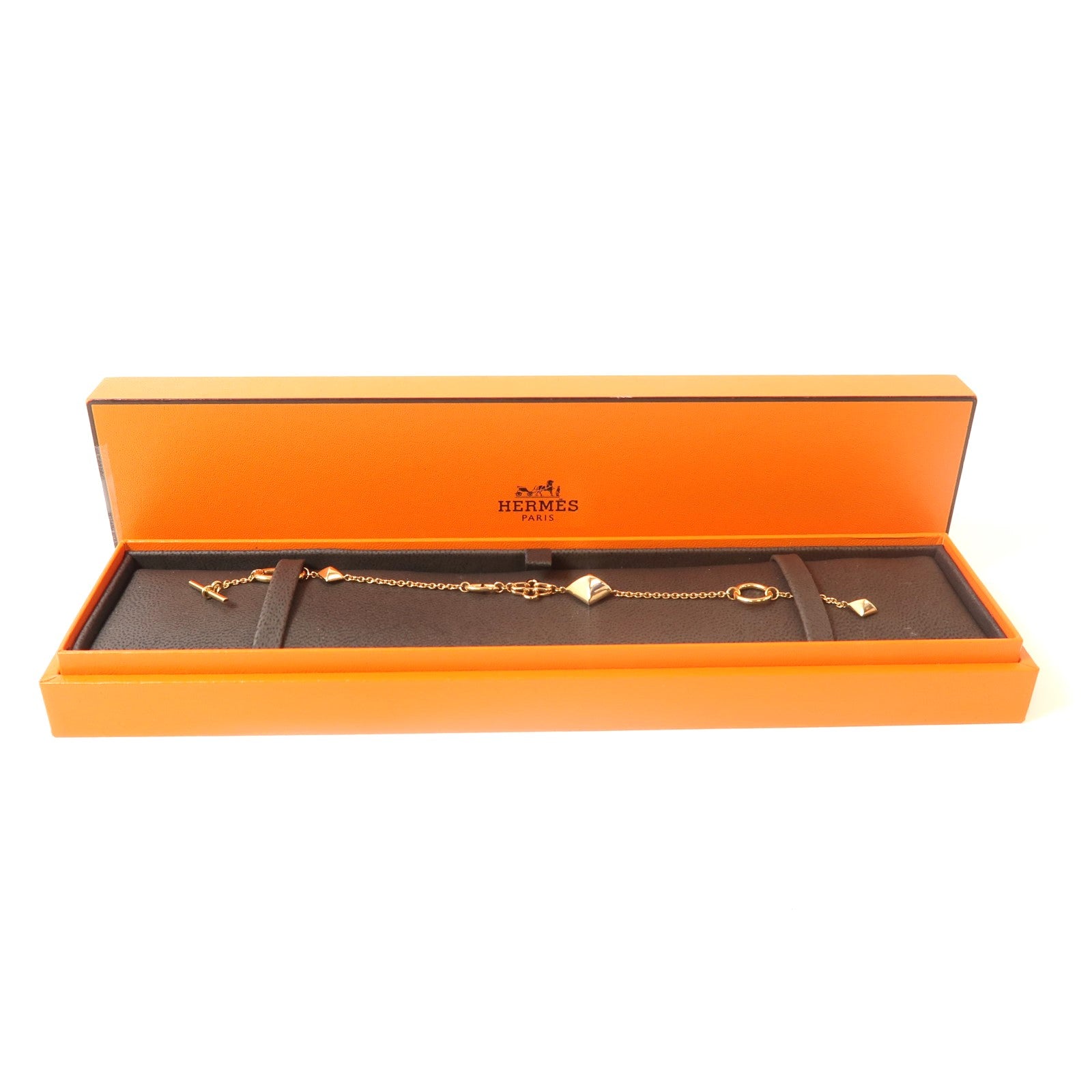 HERMES 18K玫瑰金Ronde Multi Bracelet手鏈金色