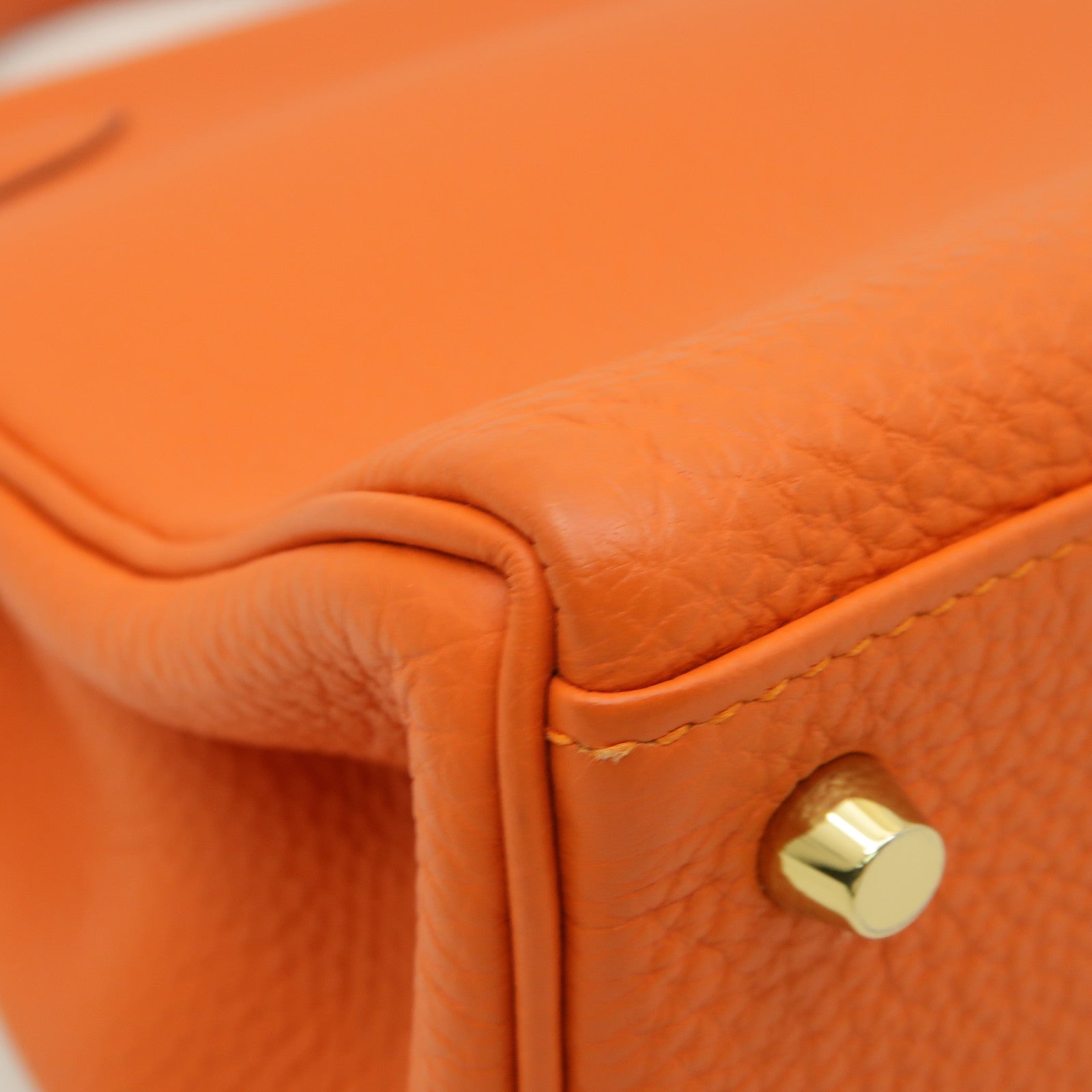 HERMES 【激減優惠】Togo皮革Kelly 28金扣手挽肩背兩用袋Feu火焰橘色