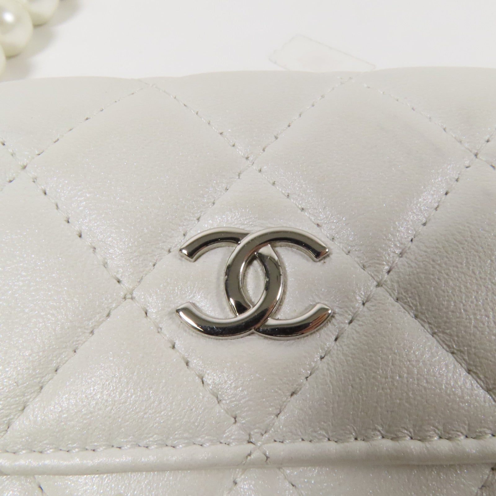 CHANEL 牛皮皮革Shoulder Bag銀扣肩背袋