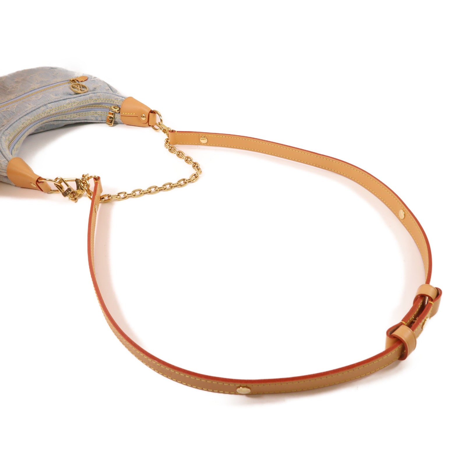 LOUIS VUITTON LV GHW Denim Loop Shoulder Bag M24846 Denim Blue