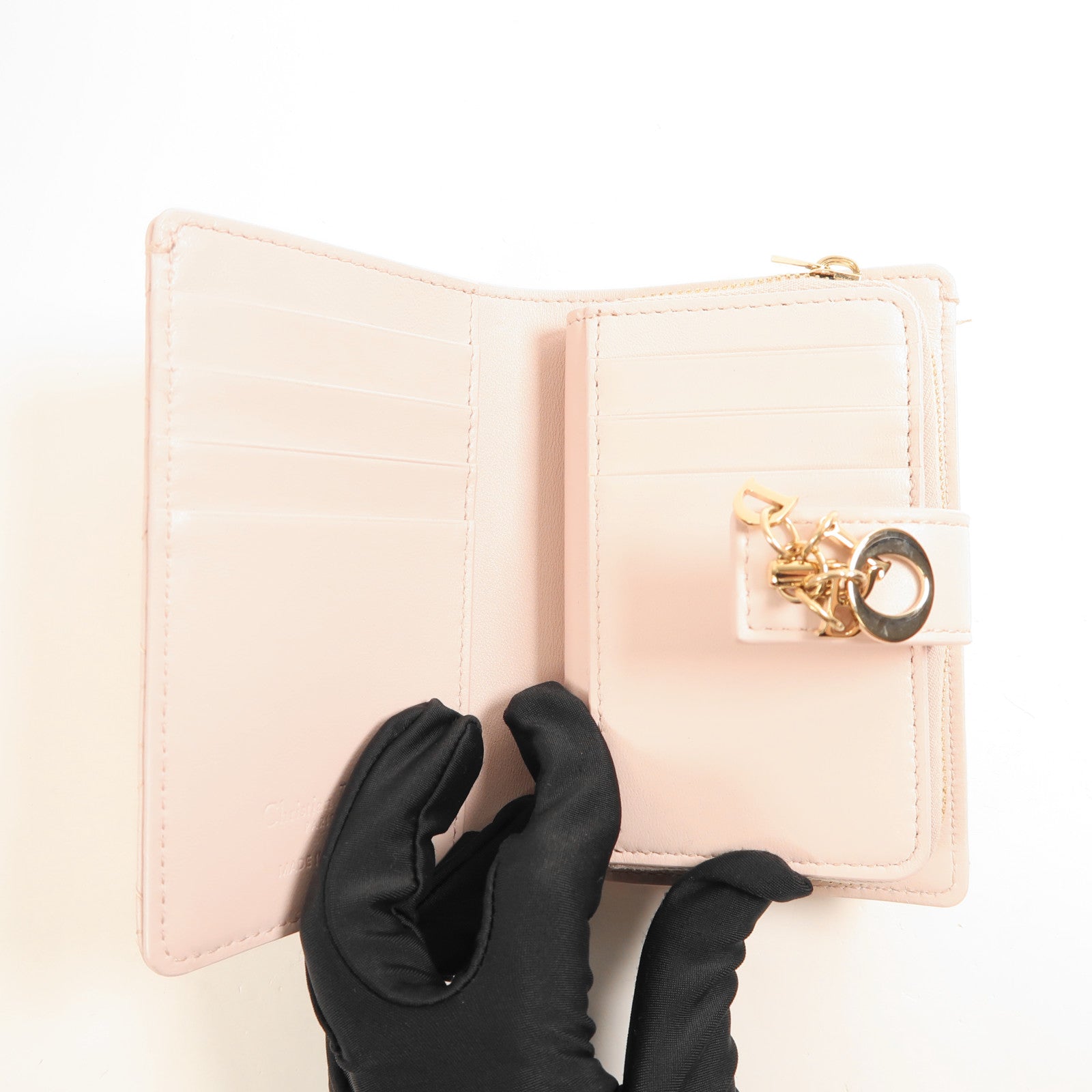 Dior 牛皮皮革Wallet金扣錢包