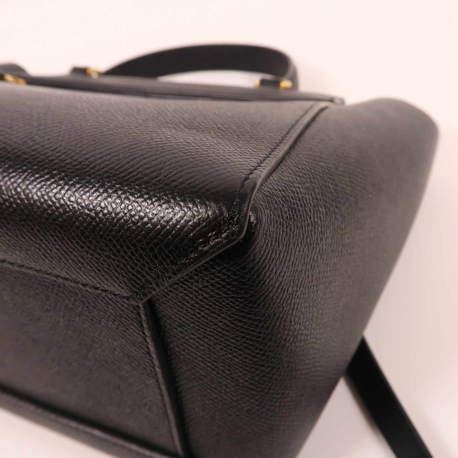 CELINE 牛皮皮革Micro Belt Bag金扣手挽肩背兩用袋黑色