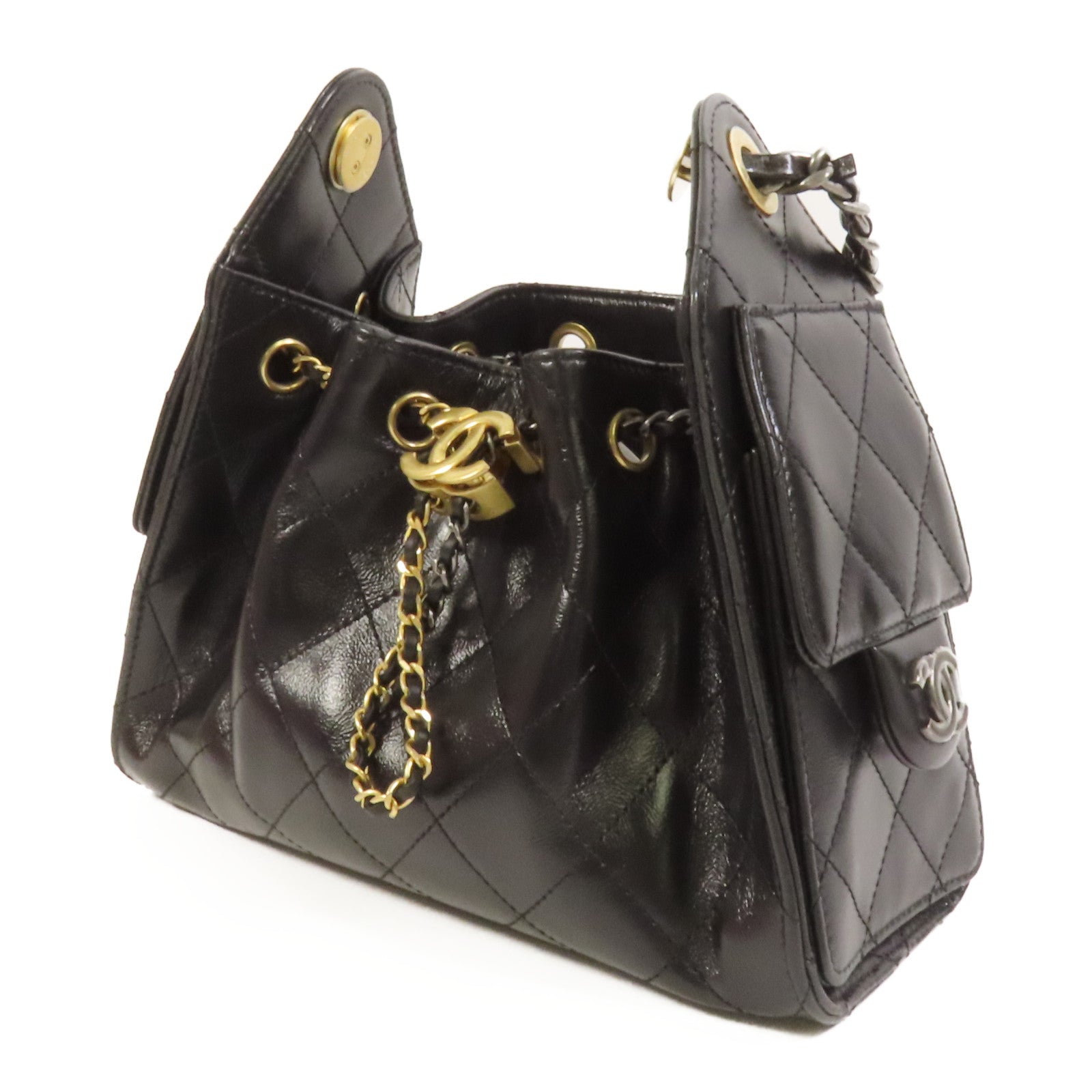 CHANEL 牛皮皮革Chanel 25 Mini金扣鏈帶肩背袋