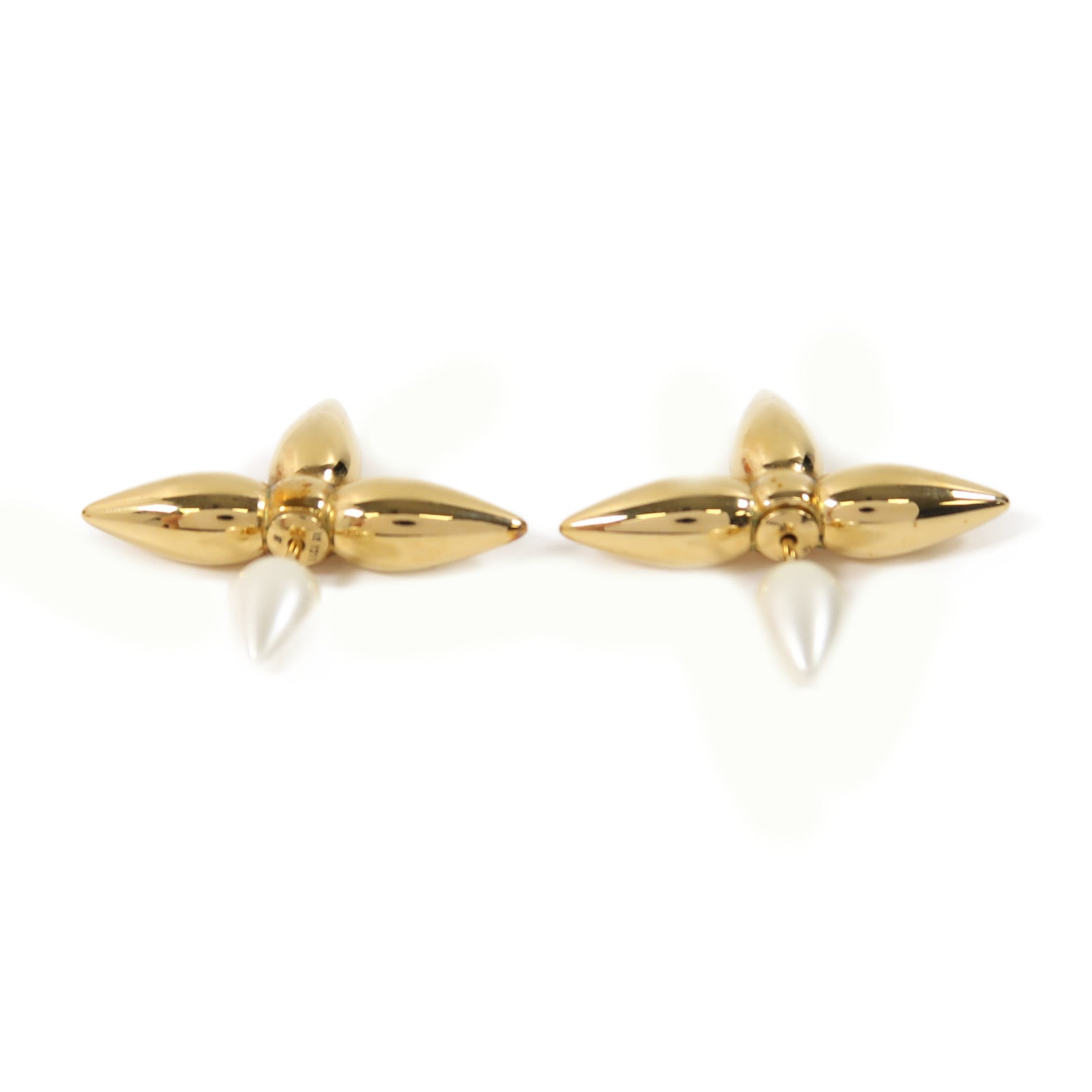 LOUIS VUITTON 金屬Earrings耳環金色/白色