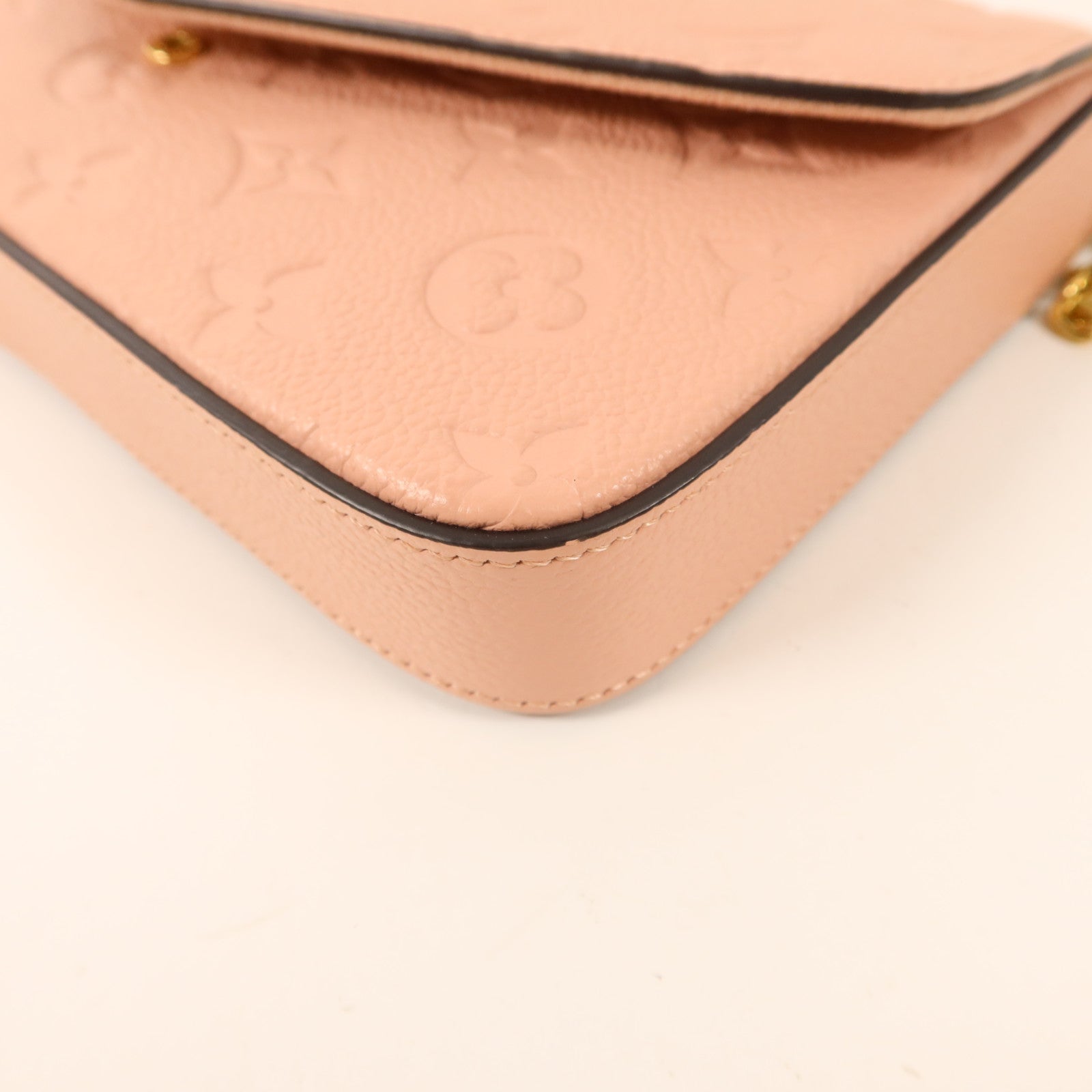 LOUIS VUITTON Monogram Empreinte Felicie Pochette金扣鏈帶肩背袋