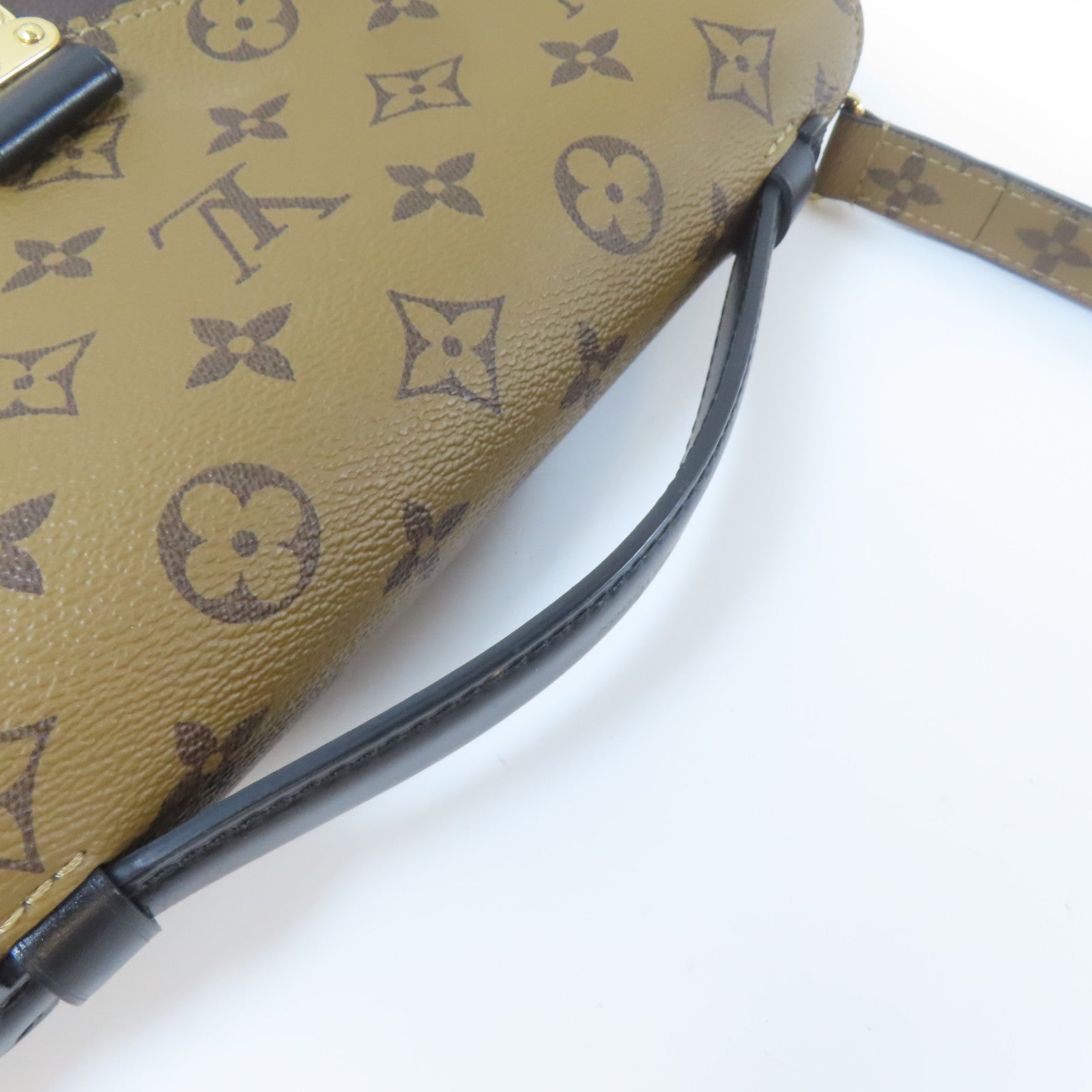 LOUIS VUITTON 【激減優惠】Monogram Reverse Pochette Métis金扣手挽肩背兩用袋啡色