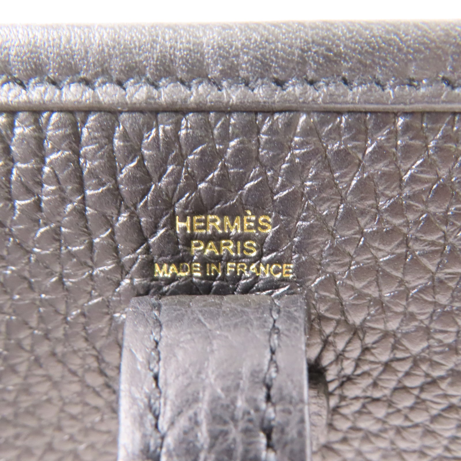 HERMES 皮革Evelyne TPM金扣肩背袋黑色