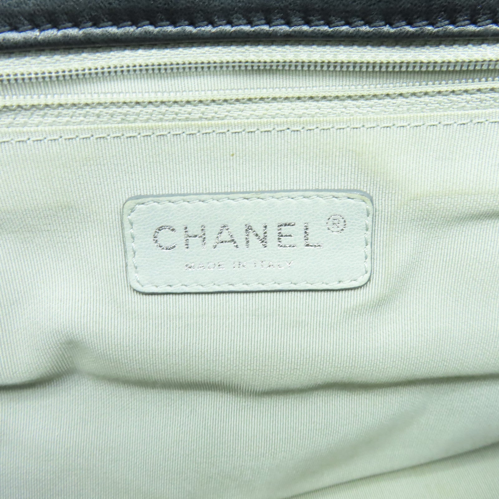 CHANEL 【激減優惠】菱格牛皮皮革Shoulder Bag銀扣鏈帶肩背袋黑色