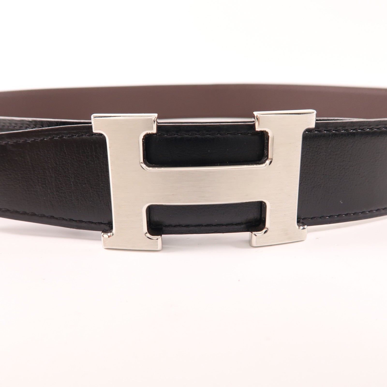 HERMES Swift皮革Belt銀扣皮帶