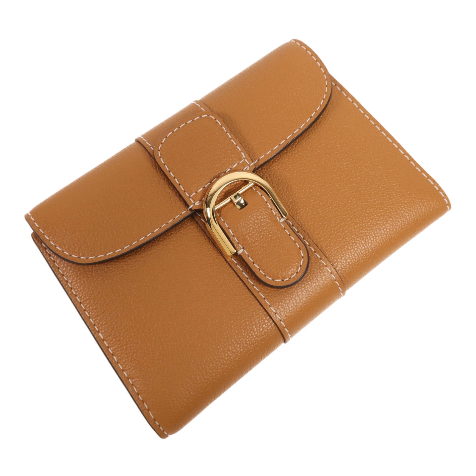 Delvaux 牛皮皮革Brillant Compact Wallet金扣錢包