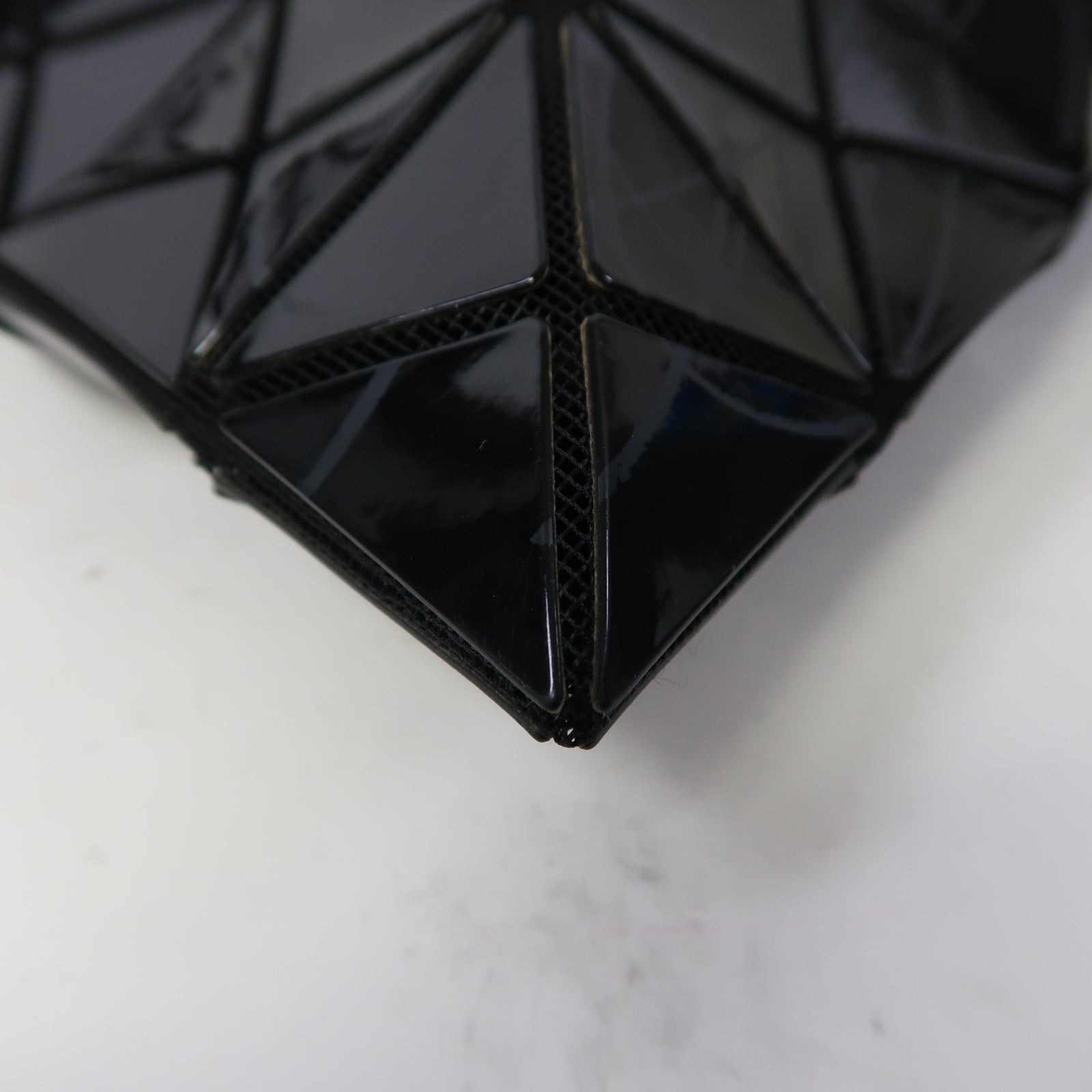 BAO BAO ISSEYMIYAKE PVC Tote Bag銀扣手挽袋黑色