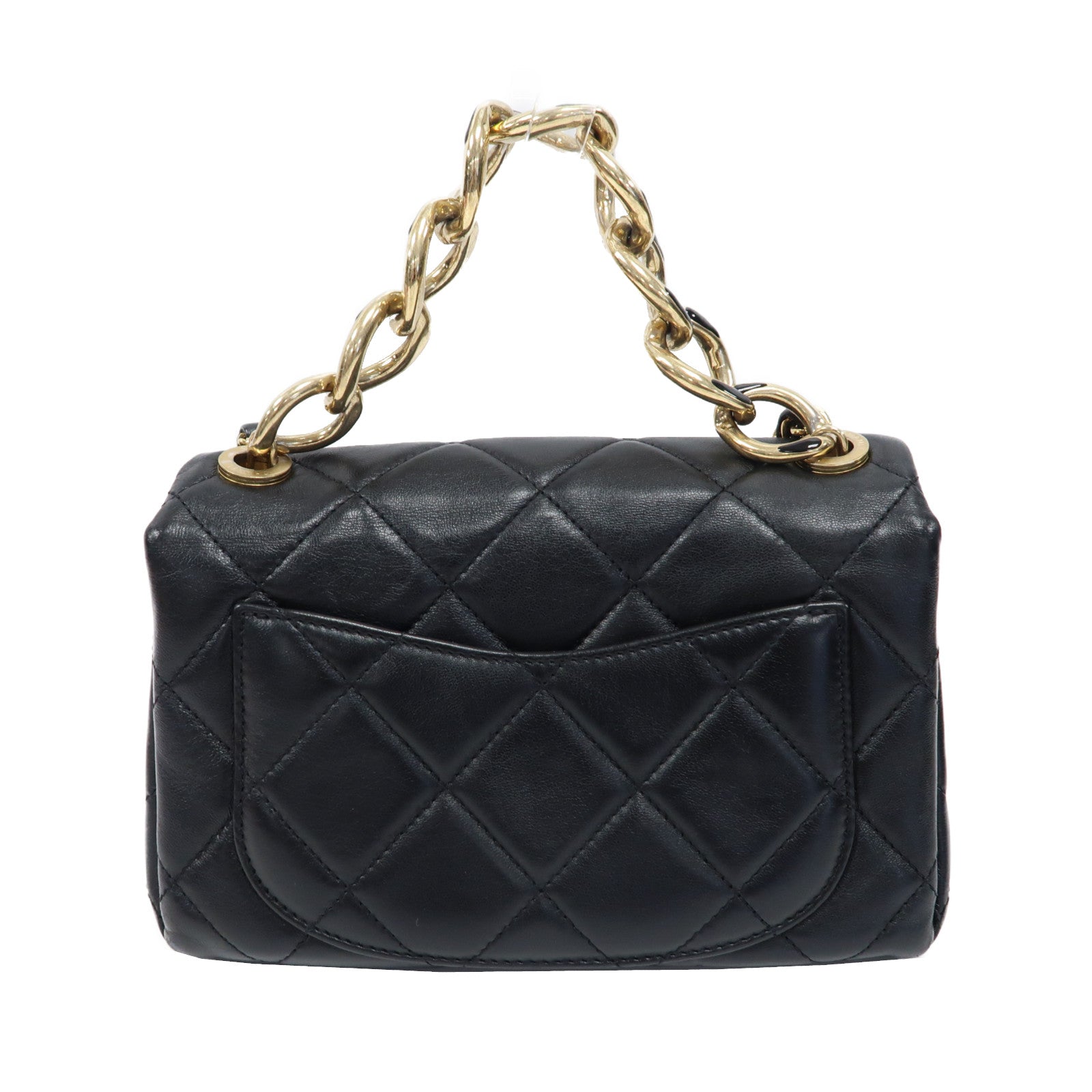CHANEL 菱格羊皮皮革2 Way Shoulder Bag金扣手挽肩背兩用袋黑色