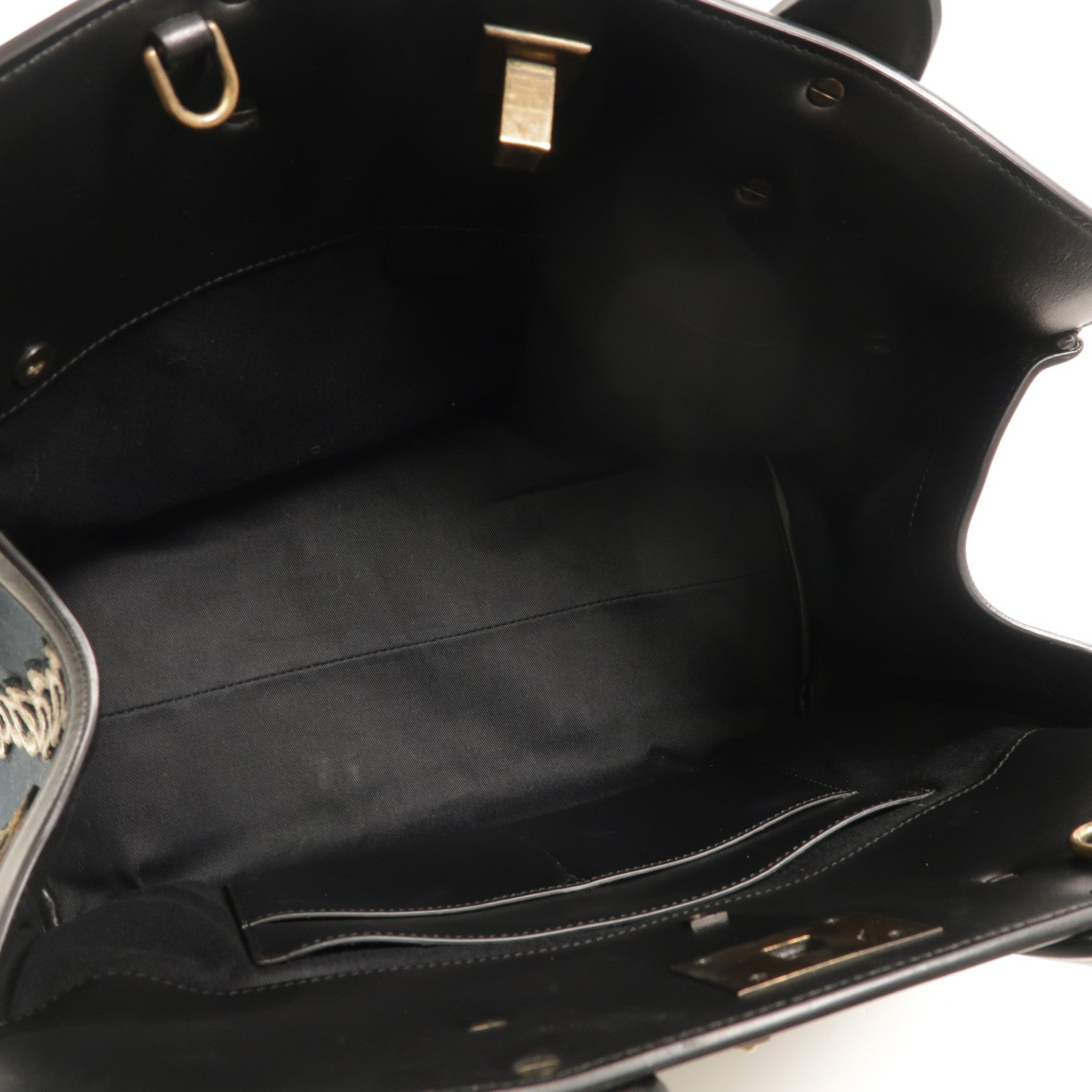 Salvatore Ferragamo 帆布/牛皮皮革Studio手挽肩背兩用袋
