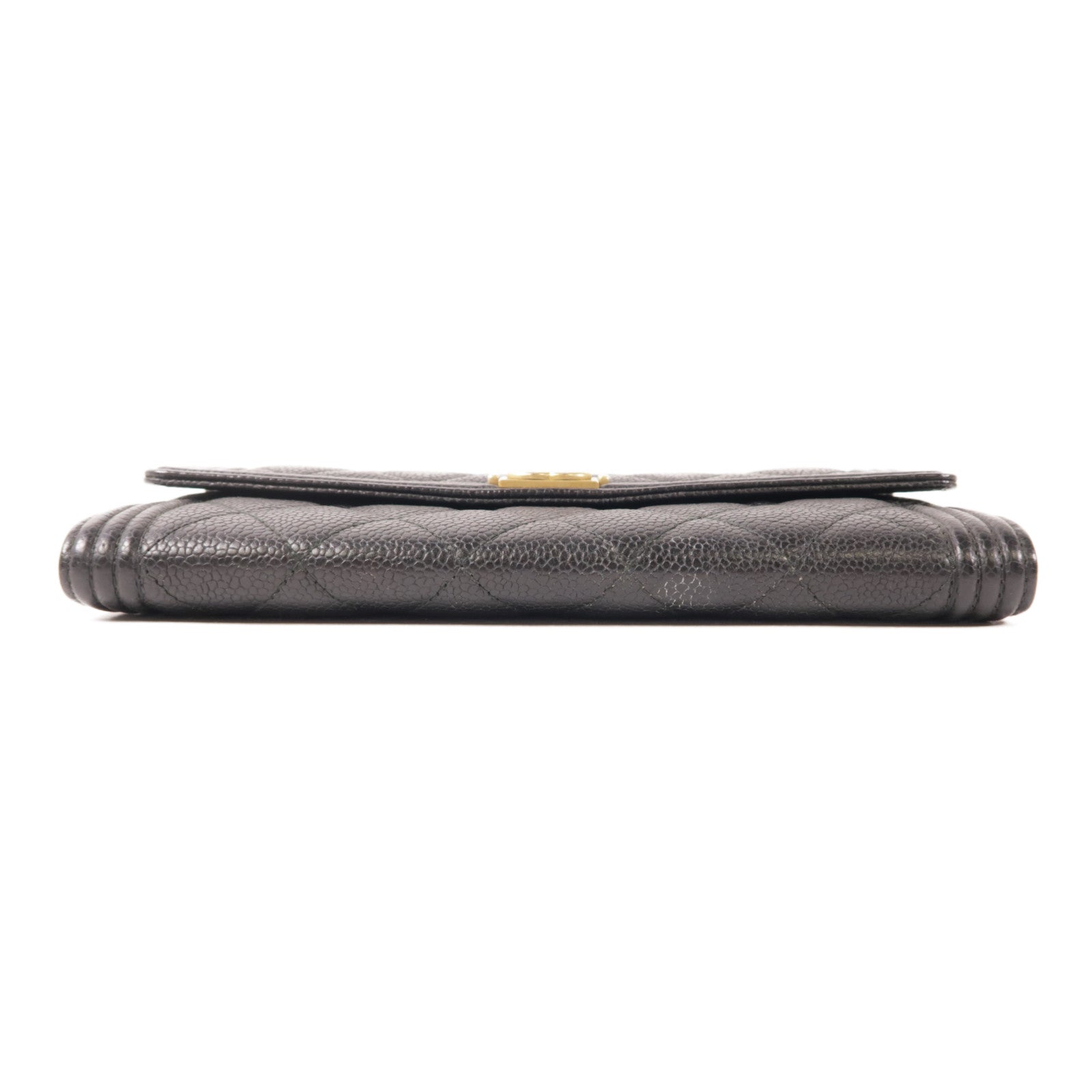 CHANEL 牛皮皮革Zipper Wallet金扣長錢包