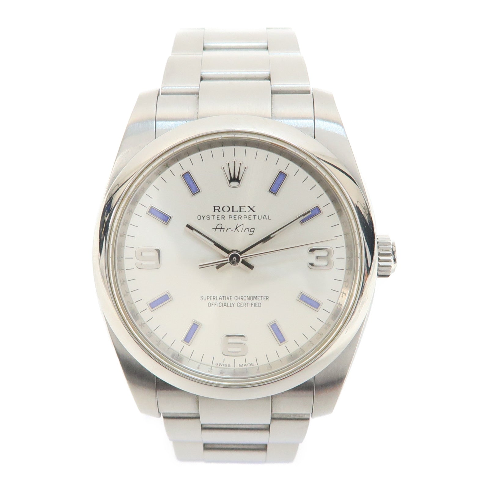 ROLEX Air King不鏽鋼手錶自動機芯白色