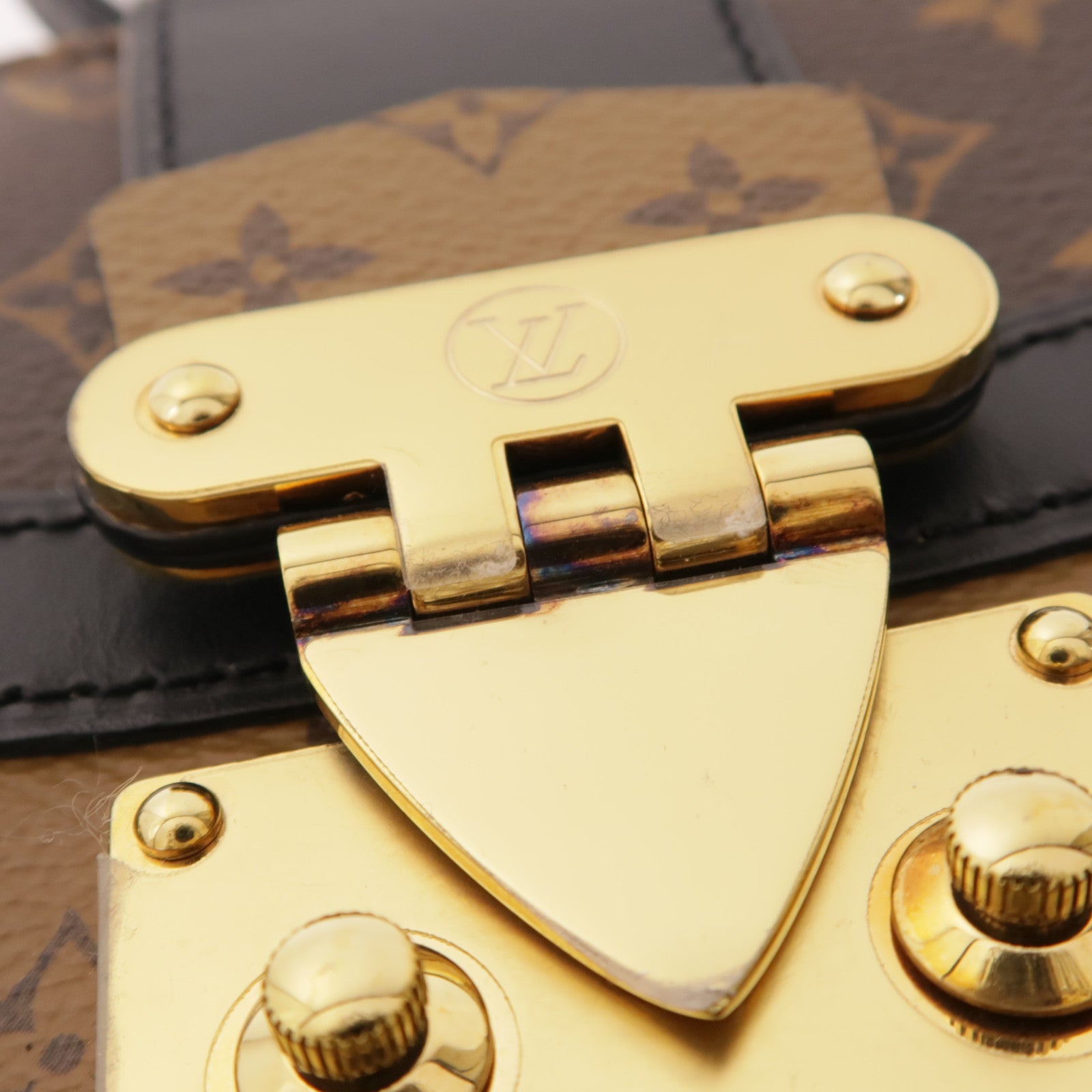 LOUIS VUITTON LV GHW Trunk Clutch Shoulder Bag M43596 Monogram Reverse Brown