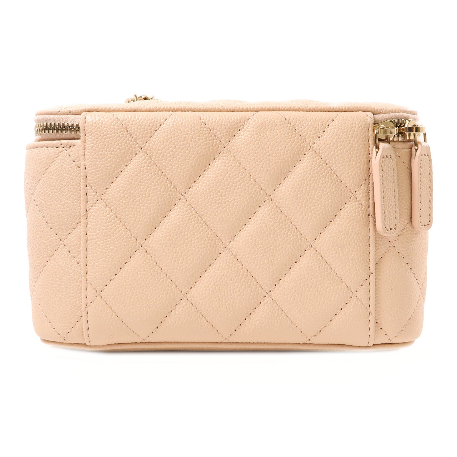 CHANEL 牛皮皮革Vanity Case金扣鏈帶肩背袋粉紅色