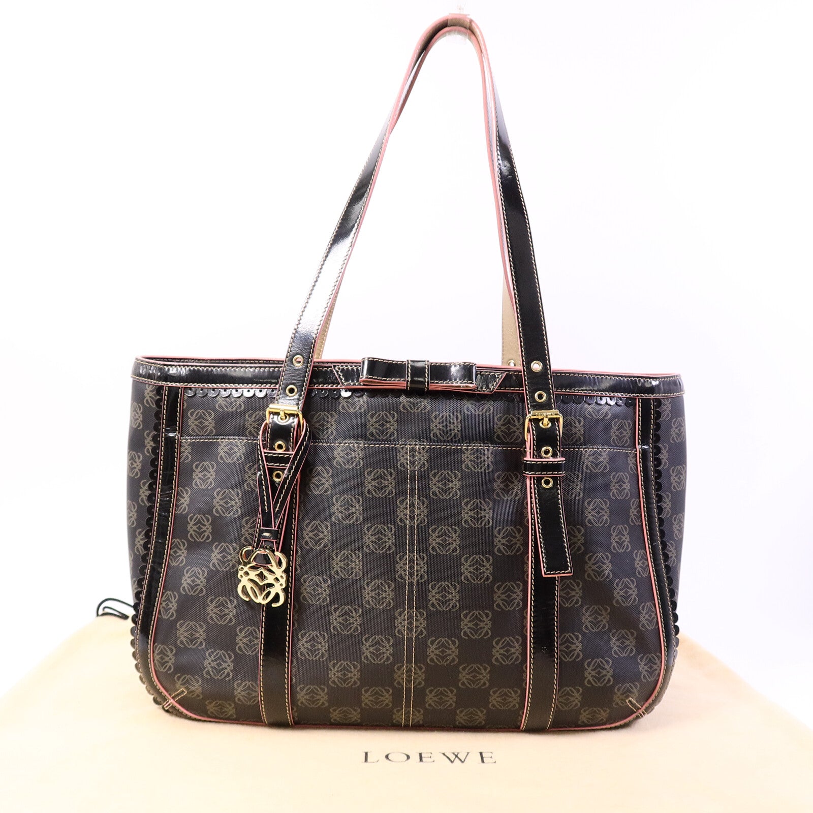 LOEWE 帆布Anagram Shoulder Bag肩背袋