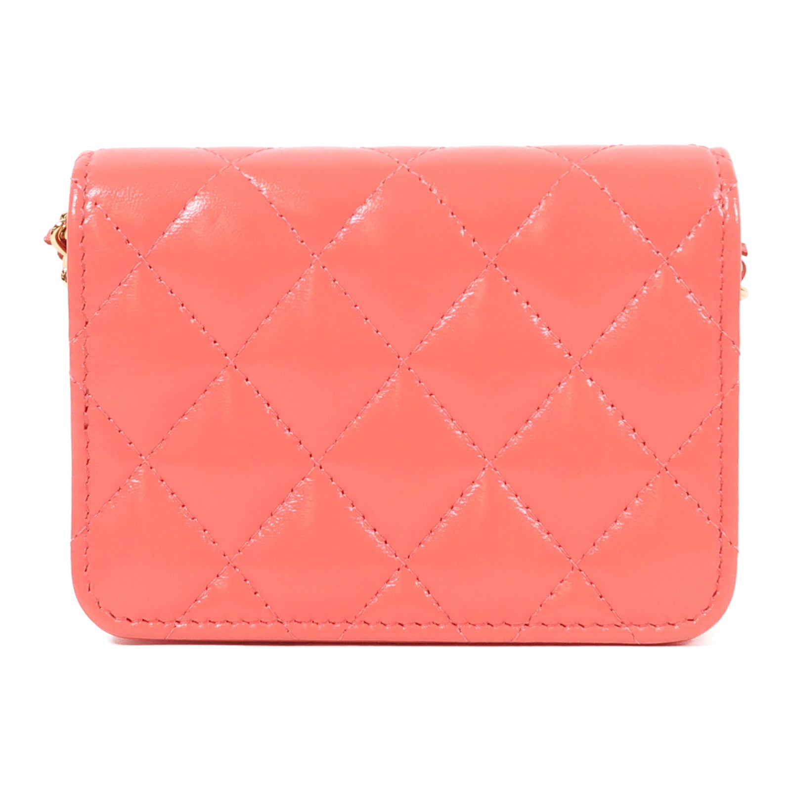 CHANEL 皮革Mini Flap Bag金扣鏈帶肩背袋