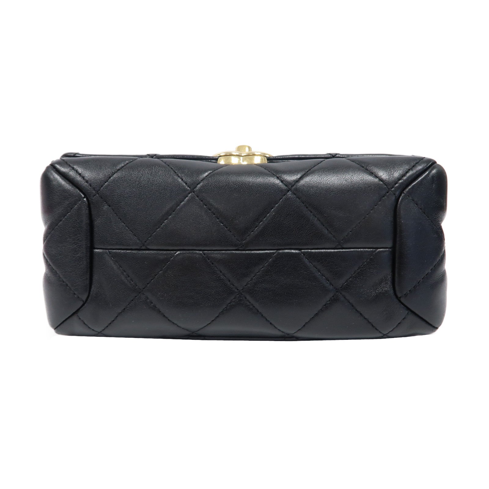 CHANEL 菱格羊皮皮革2 Way Shoulder Bag金扣手挽肩背兩用袋黑色
