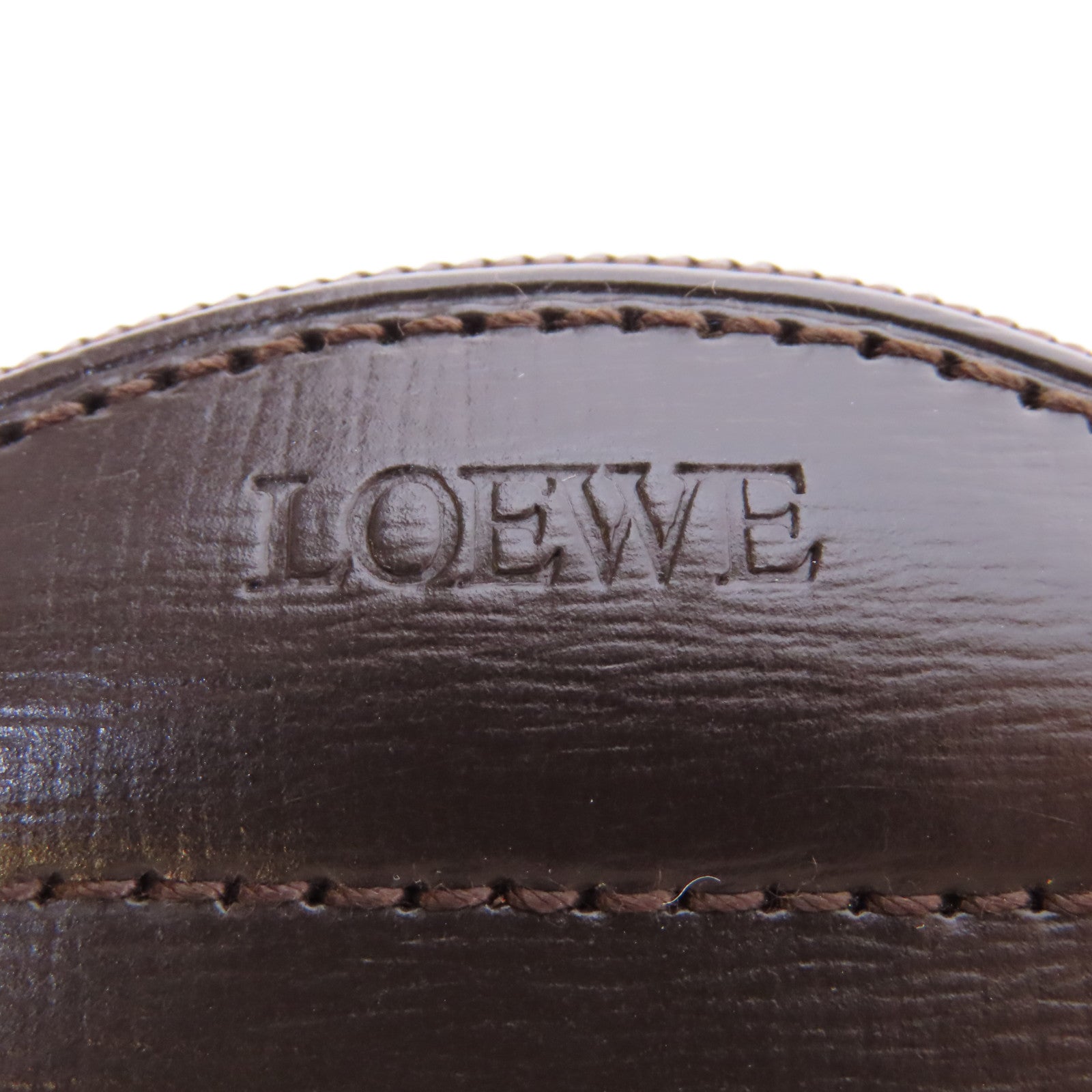 LOEWE 牛皮皮革Coin Case金扣零錢包啡色
