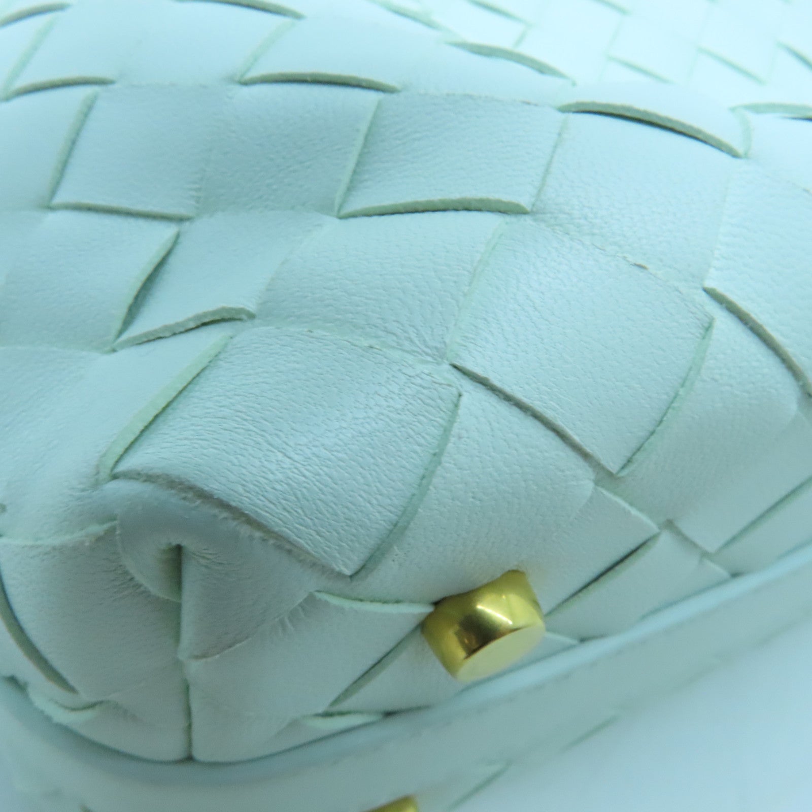 BOTTEGA VENETA 牛皮皮革Mini Wallace金扣肩背袋綠色