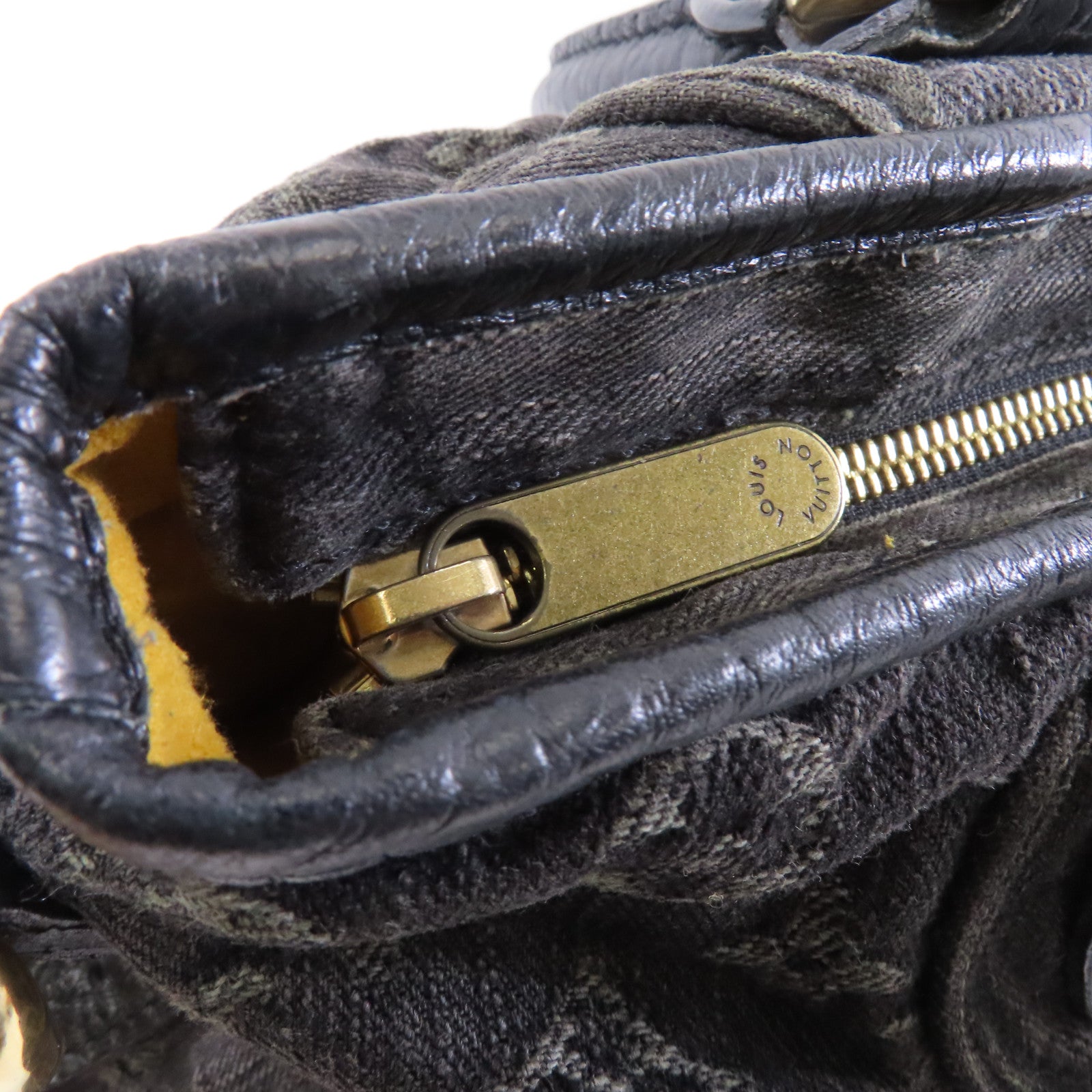 LOUIS VUITTON Monogram Denim Neo Cabby MM金扣手挽肩背兩用袋黑色