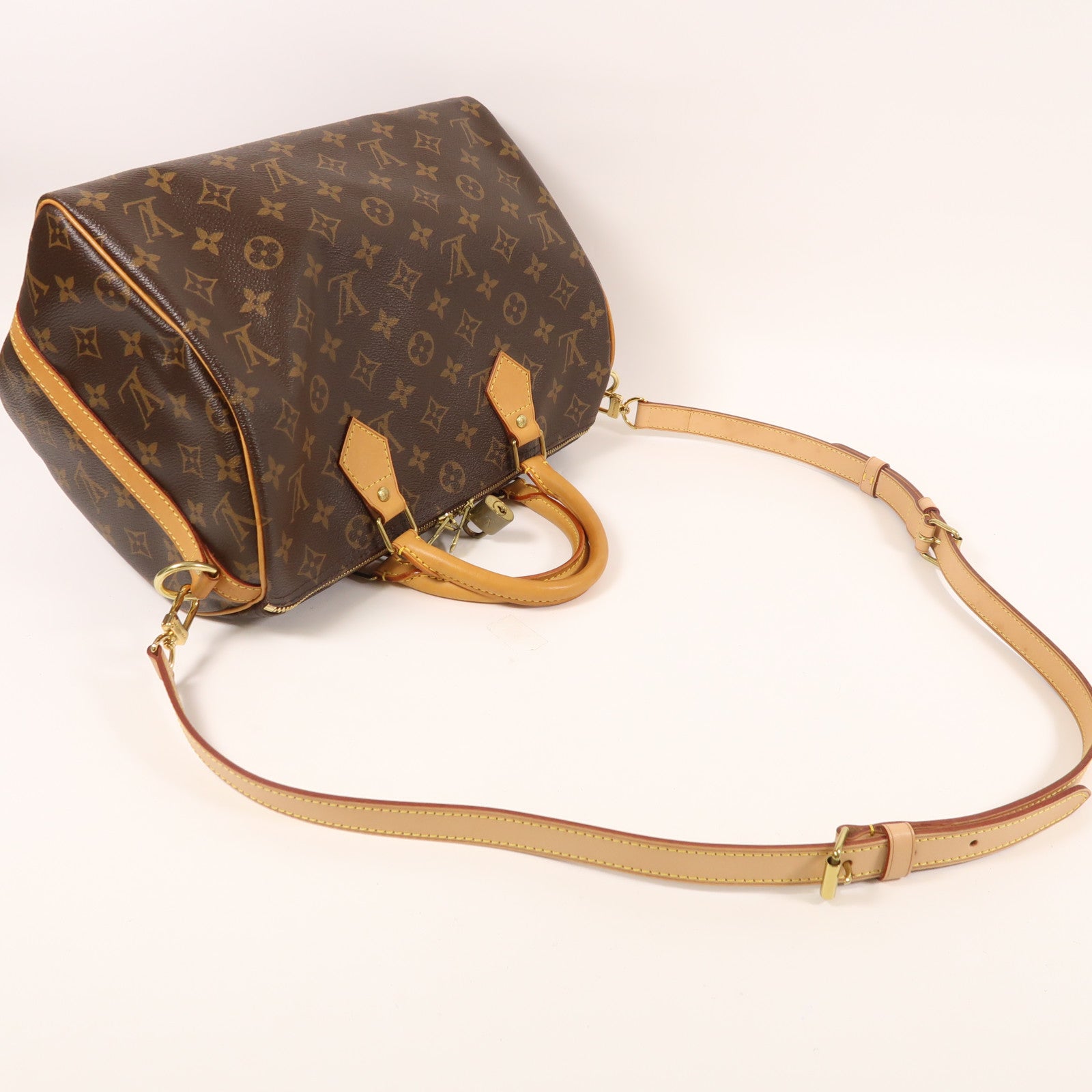LOUIS VUITTON Monogram Speedy Bandouliere 30金扣手挽肩背兩用袋