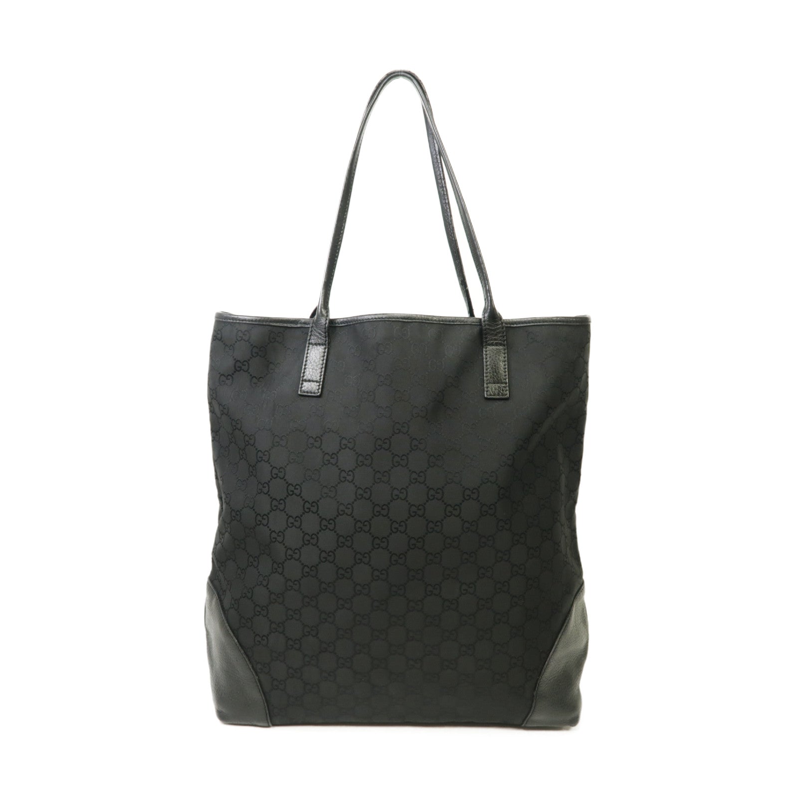 GUCCI 【激減優惠】帆布Stand Bag銀扣手挽袋黒色