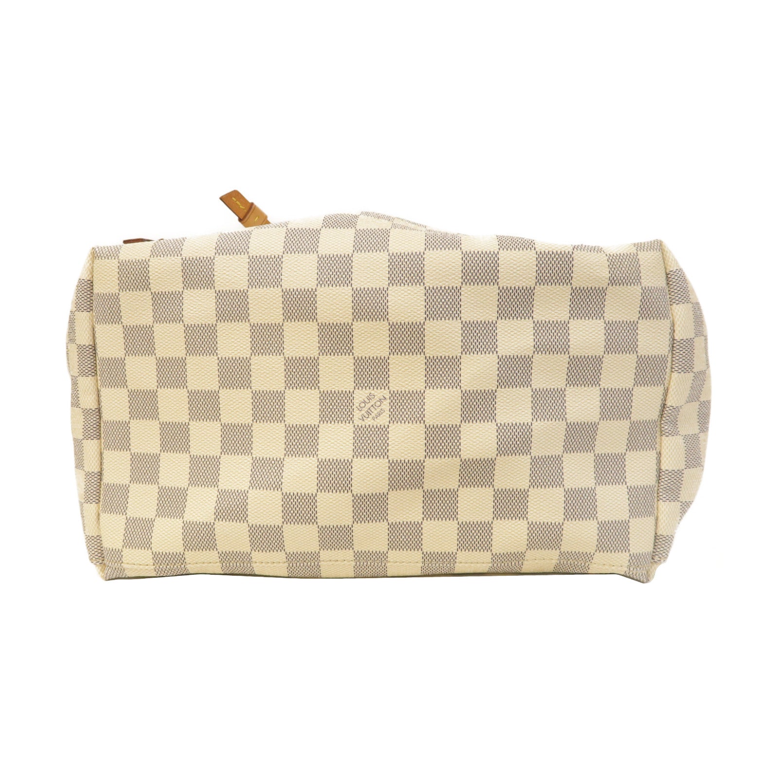 LOUIS VUITTON Damier Azur Sperone金扣背包白色