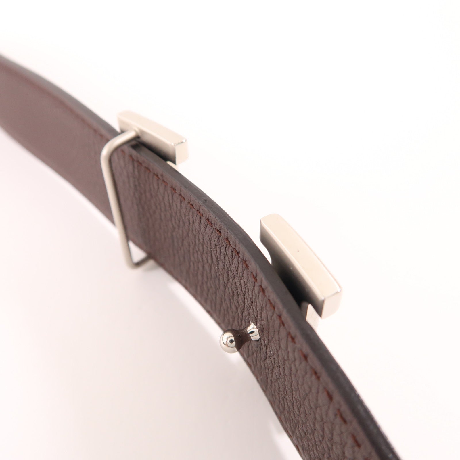 HERMES Swift皮革Belt銀扣皮帶