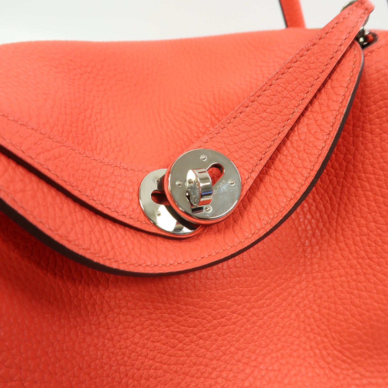 HERMES SHW Lindy 26 2 Way Shoulder Bag Handbag Clemence Leather Rouge Pivoine