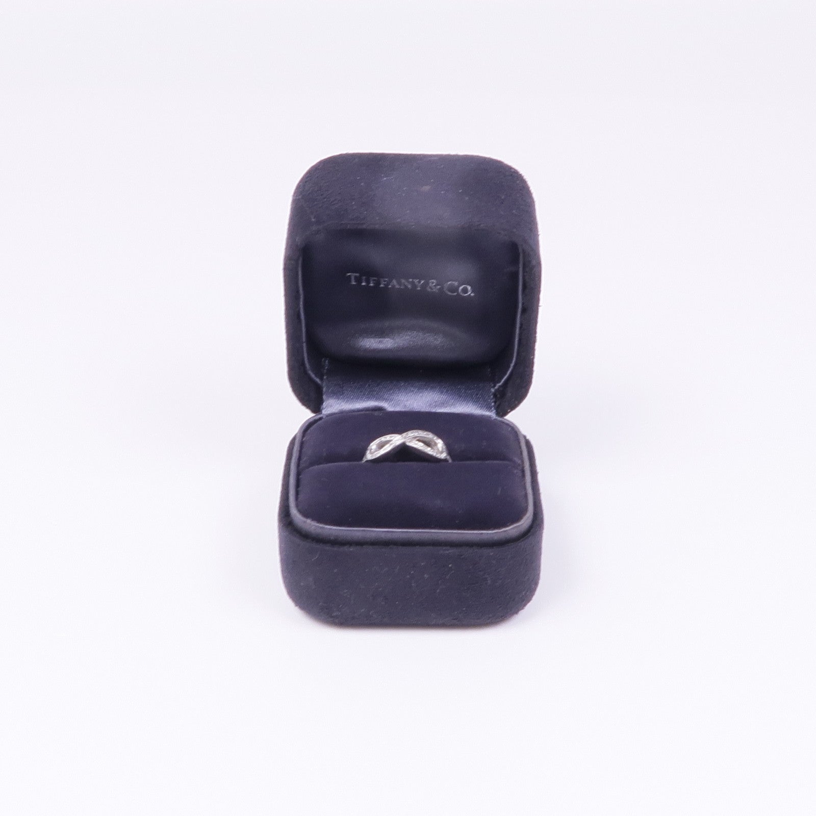 TIFFANY＆CO PT950鉑金Infinity Ring鑽石戒指US#5.75